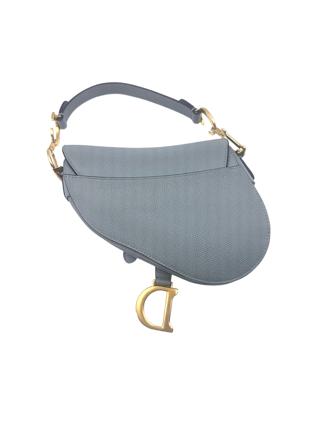 Christian Dior Blue Leather Small Size Saddle Bag DR514