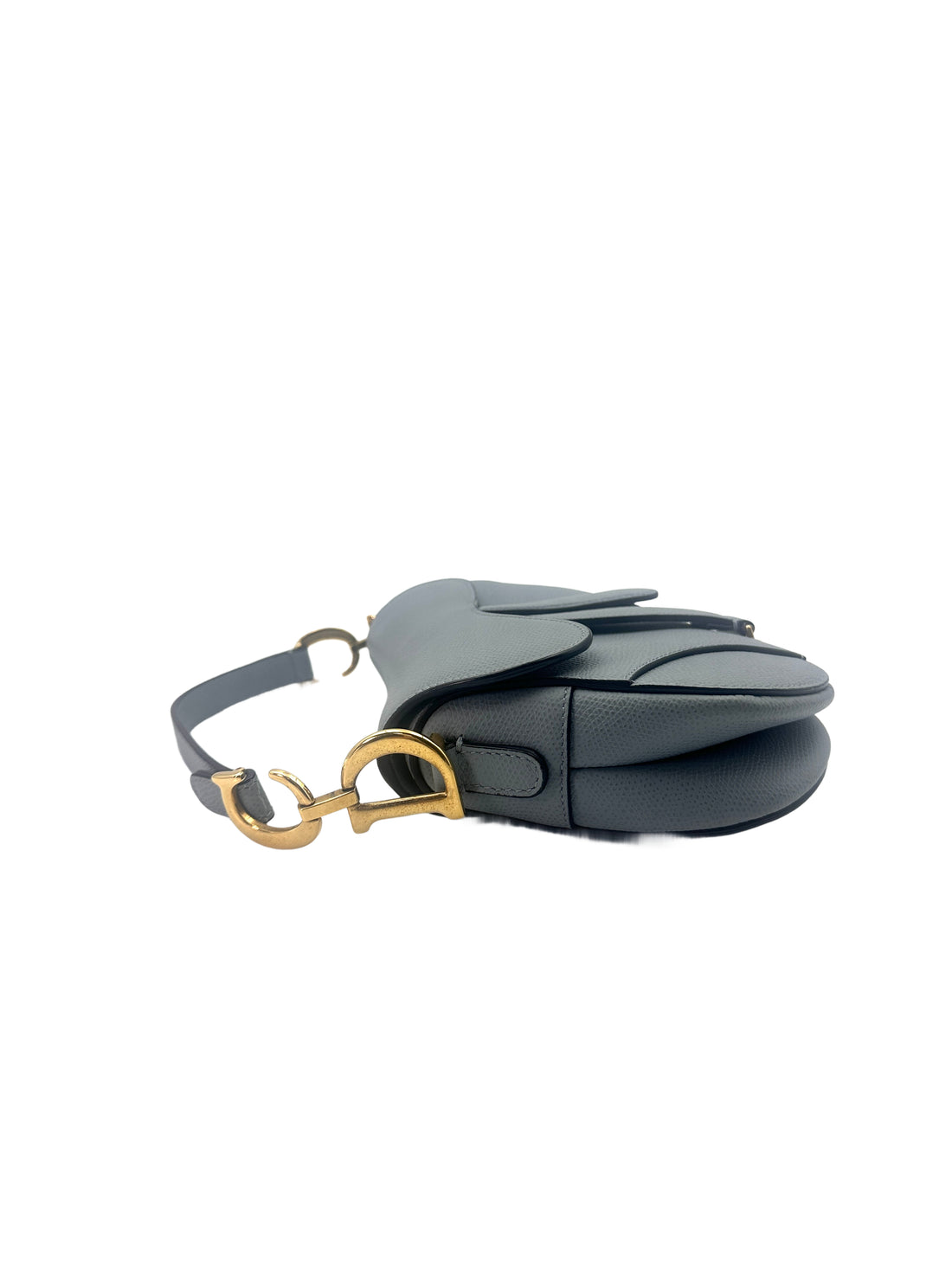 Christian Dior Blue Leather Small Size Saddle Bag DR514