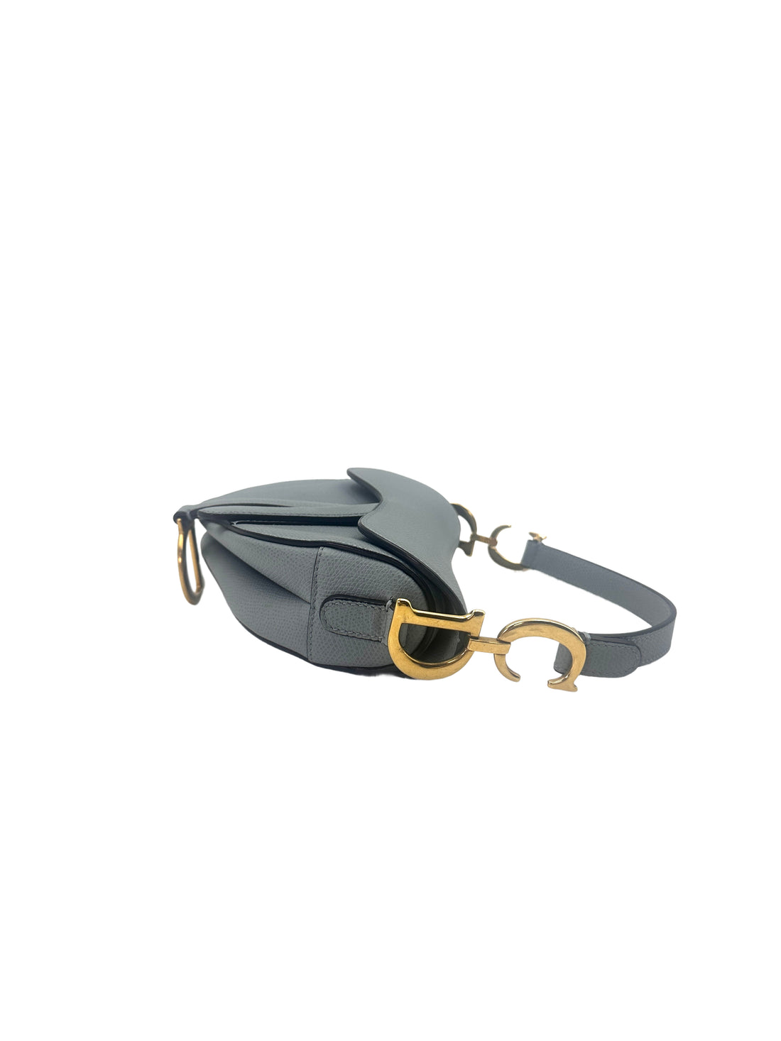Christian Dior Blue Leather Small Size Saddle Bag DR514