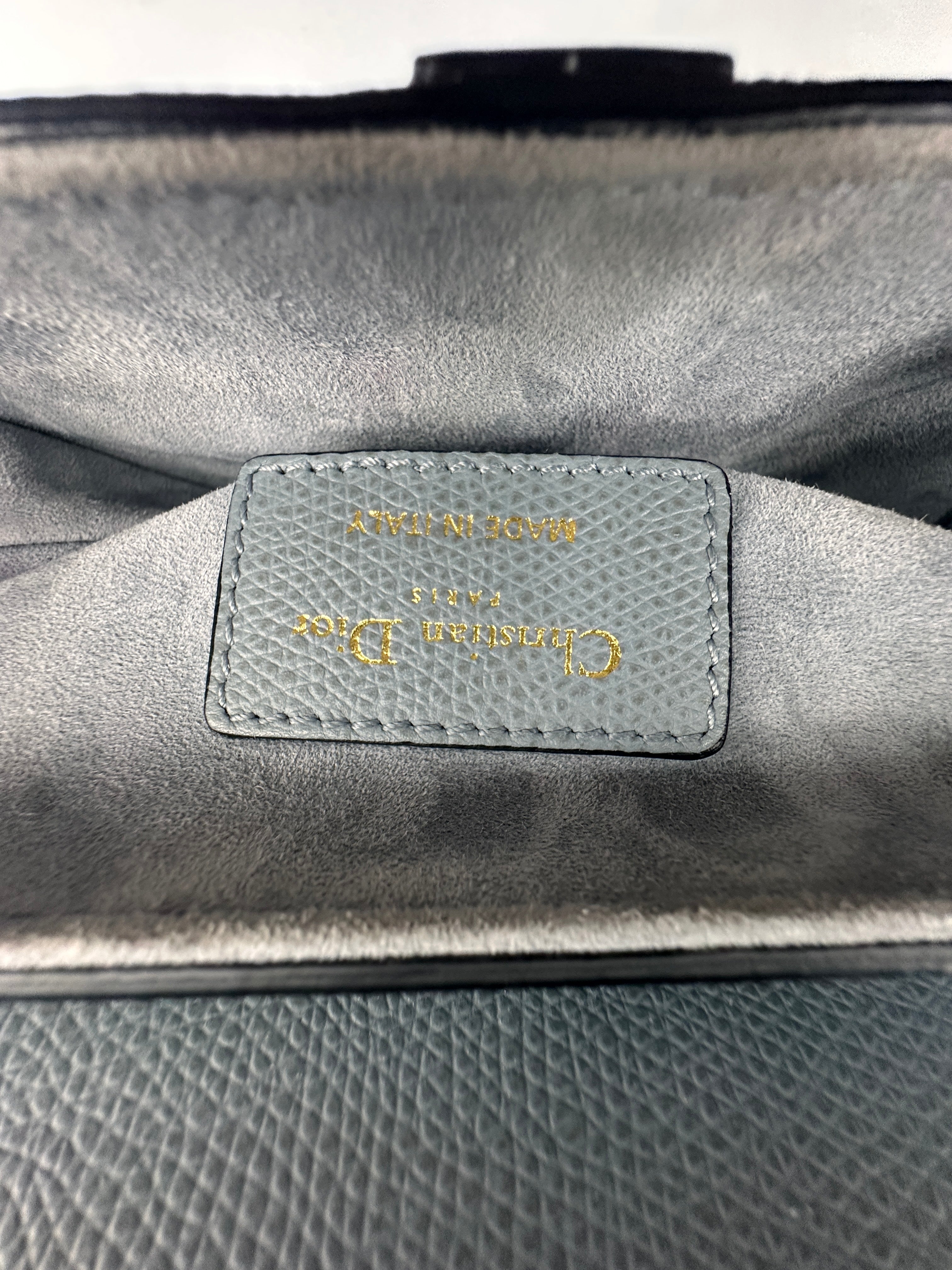 Christian Dior Blue Leather Small Size Saddle Bag DR514