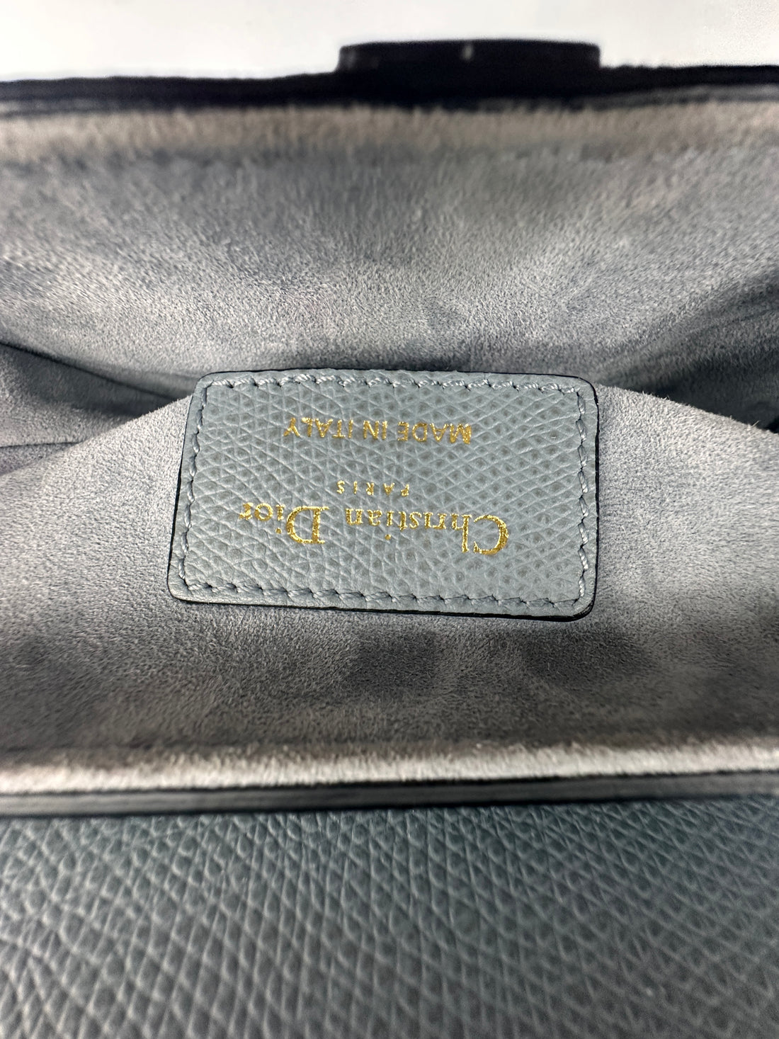 Christian Dior Blue Leather Small Size Saddle Bag DR514