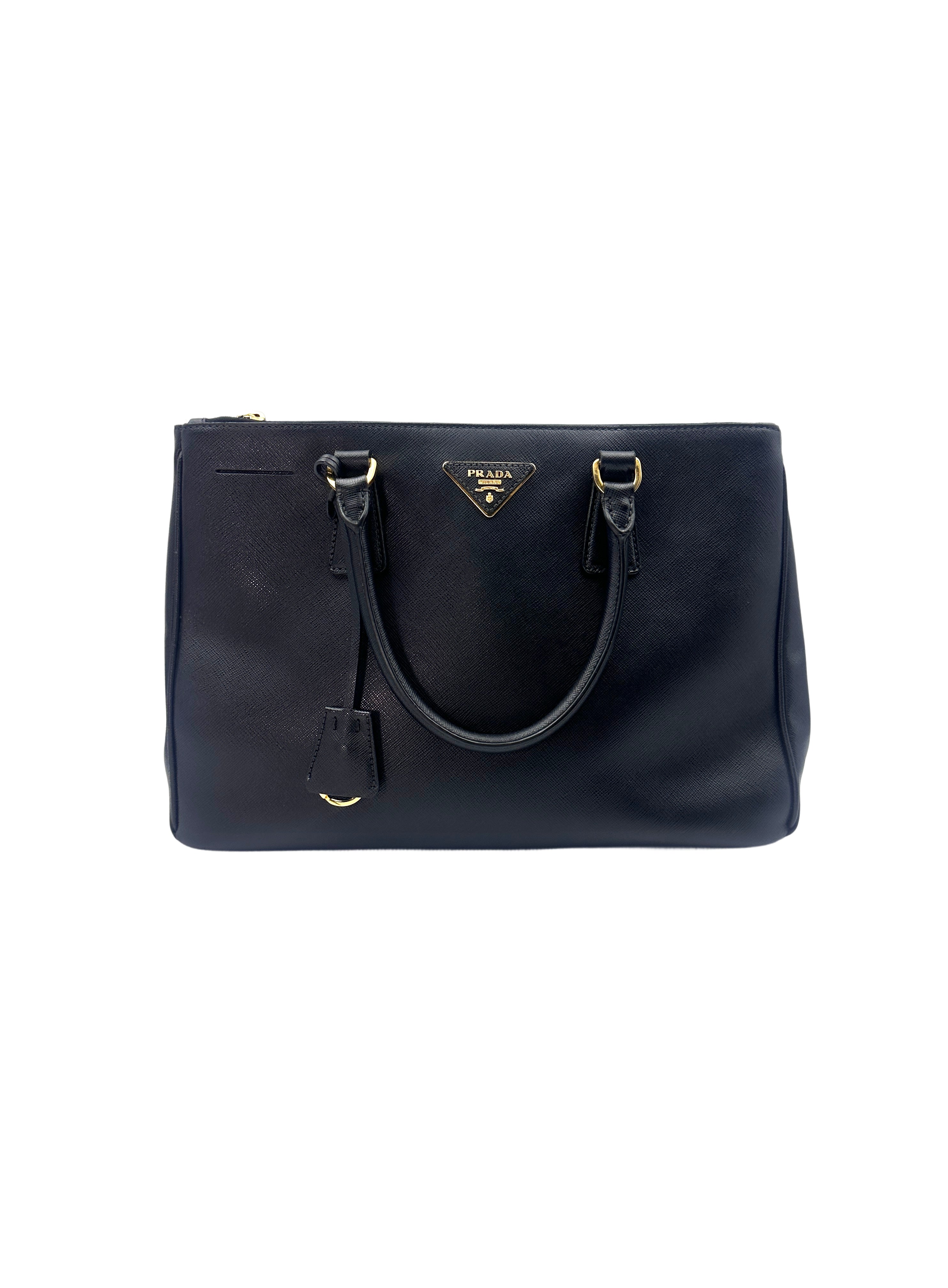 Prada Galleria Black Saffiano Large Size Handle Bag PR193