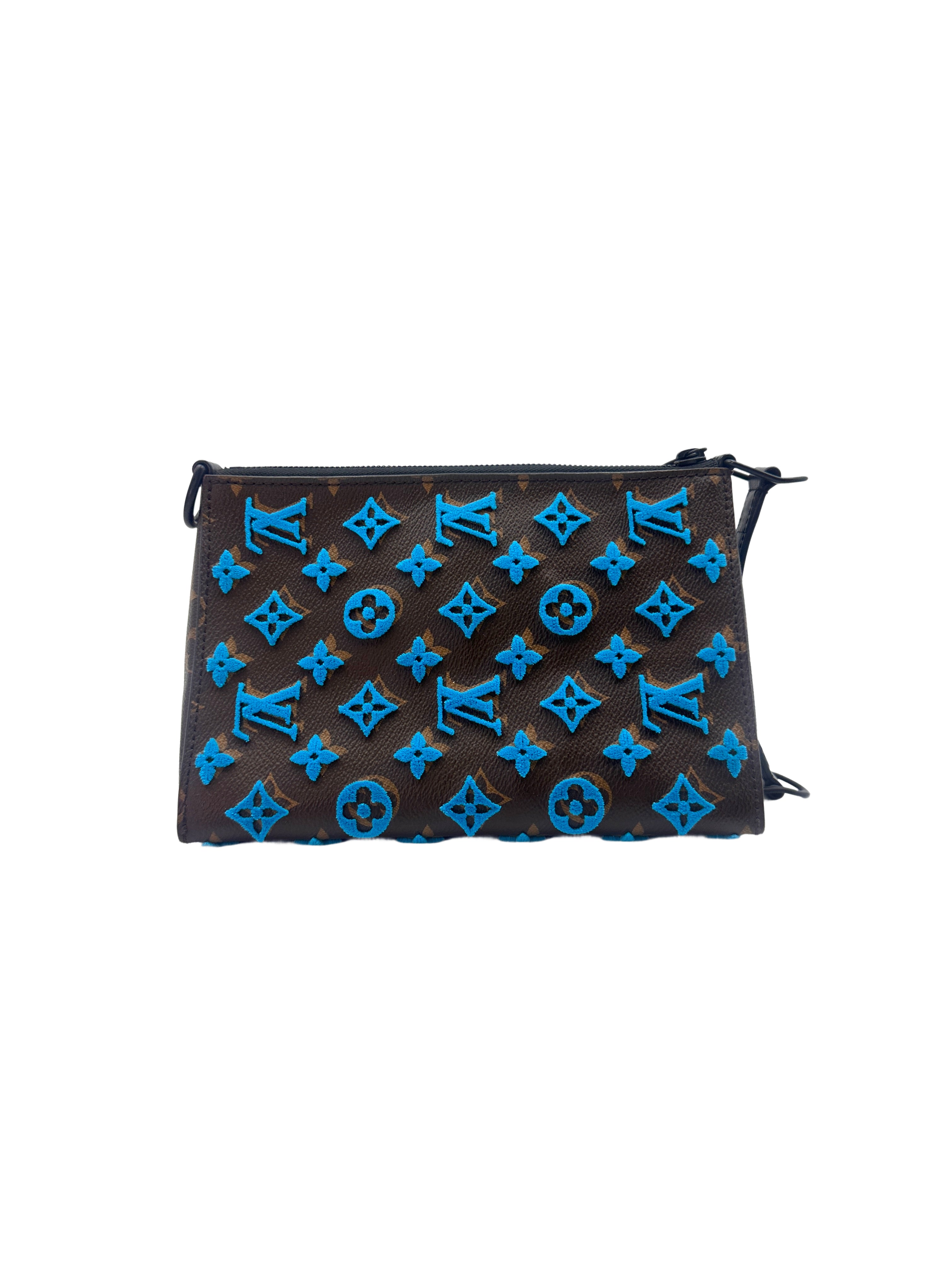 Louis Vuitton Blue Tuffetage Triangle Messenger Bag LV1984