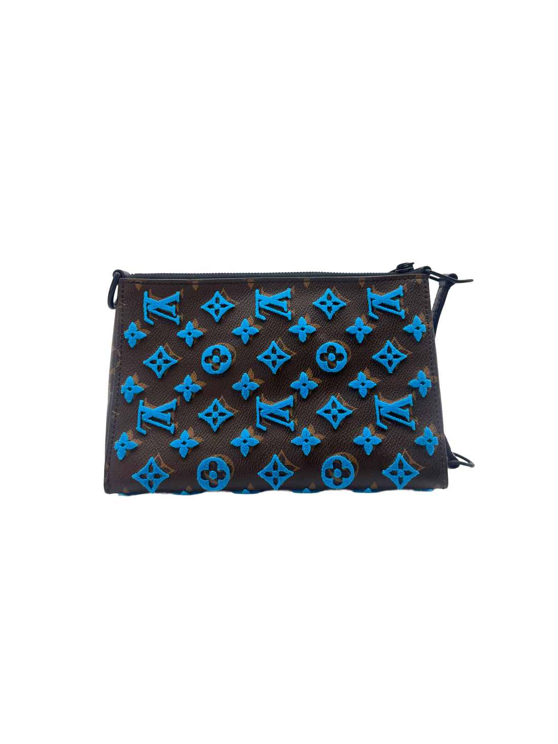 Louis Vuitton Blue Tuffetage Triangle Messenger Bag LV1984