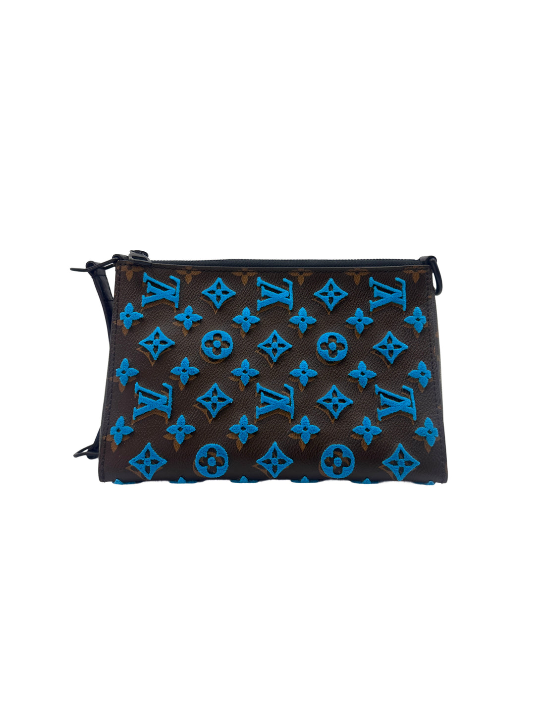 Louis Vuitton Blue Tuffetage Triangle Messenger Bag LV1984