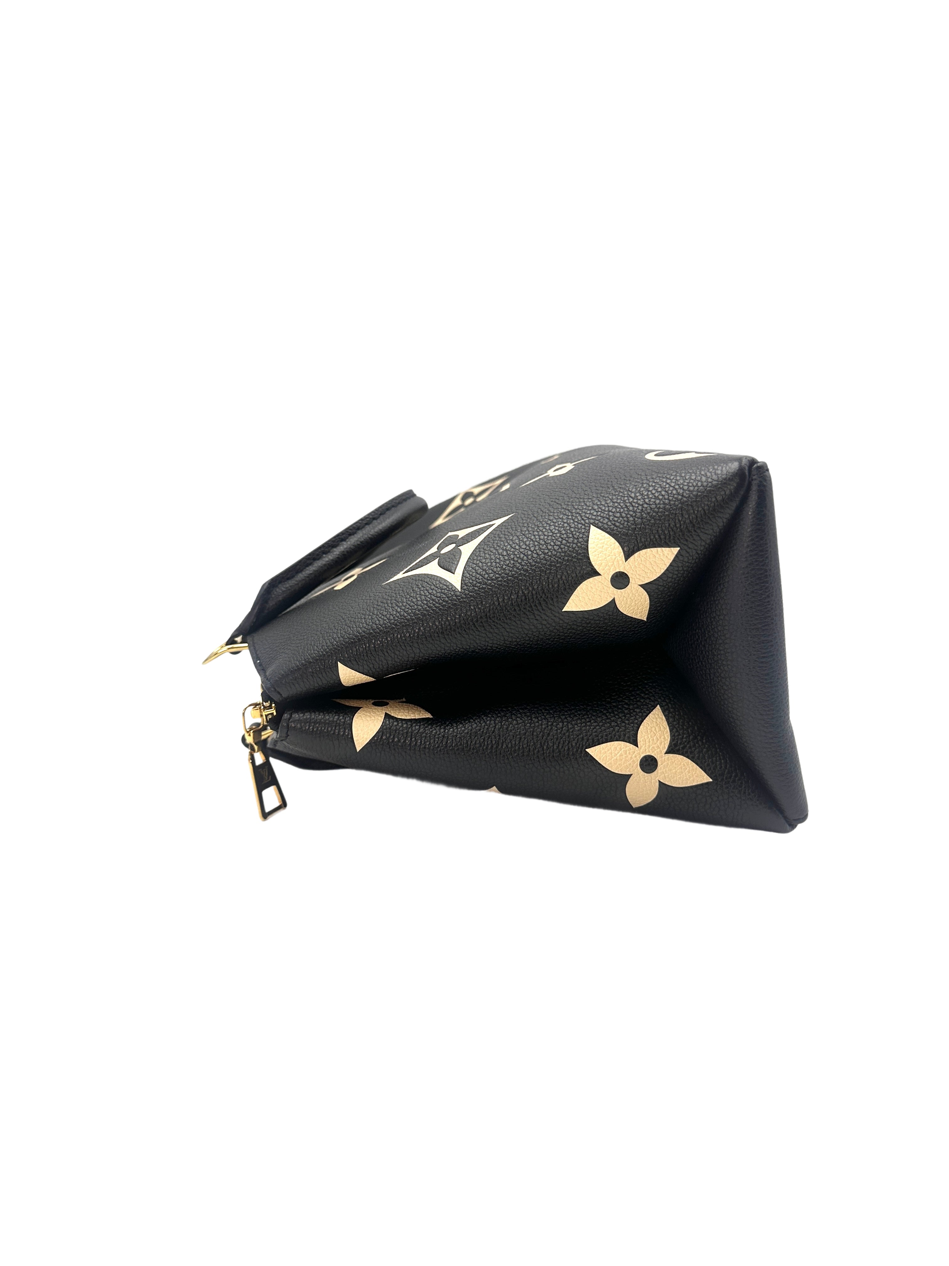 Louis Vuitton Petit Palais Navy/Beige Bicolor Monogram Empreinte Leather Handle Bag LV1985