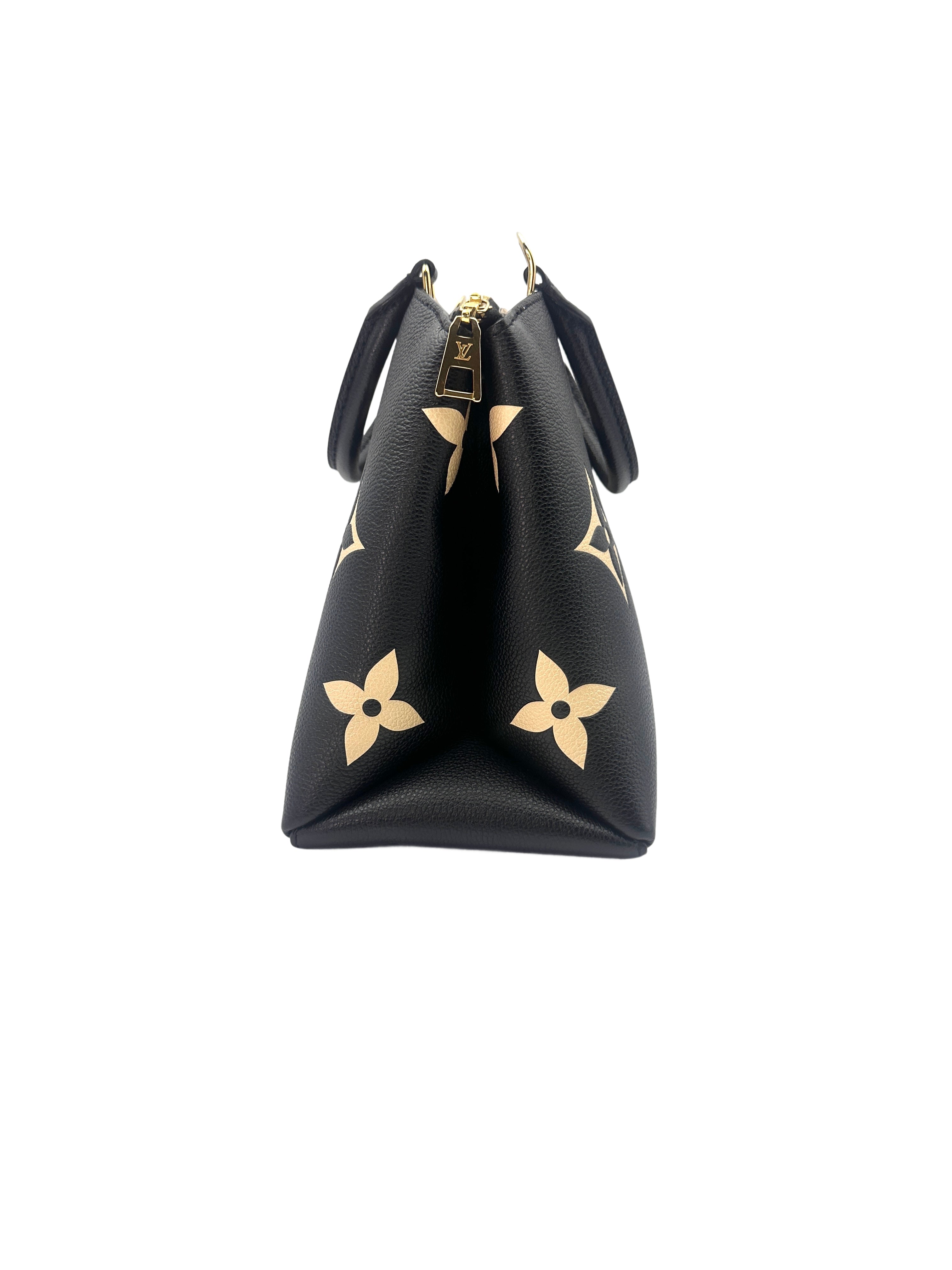 Louis Vuitton Petit Palais Navy/Beige Bicolor Monogram Empreinte Leather Handle Bag LV1985
