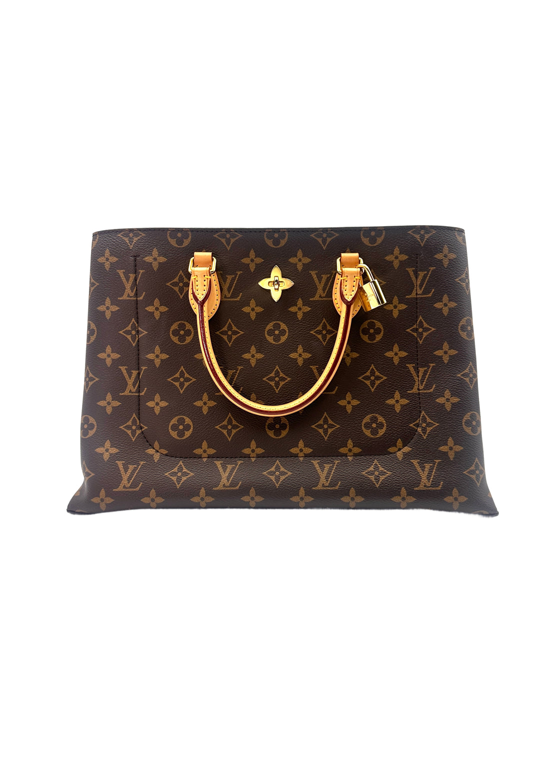 Louis Vuitton Flower Tote Monogram Canvas Handle Bag With Flower Lock LV1987