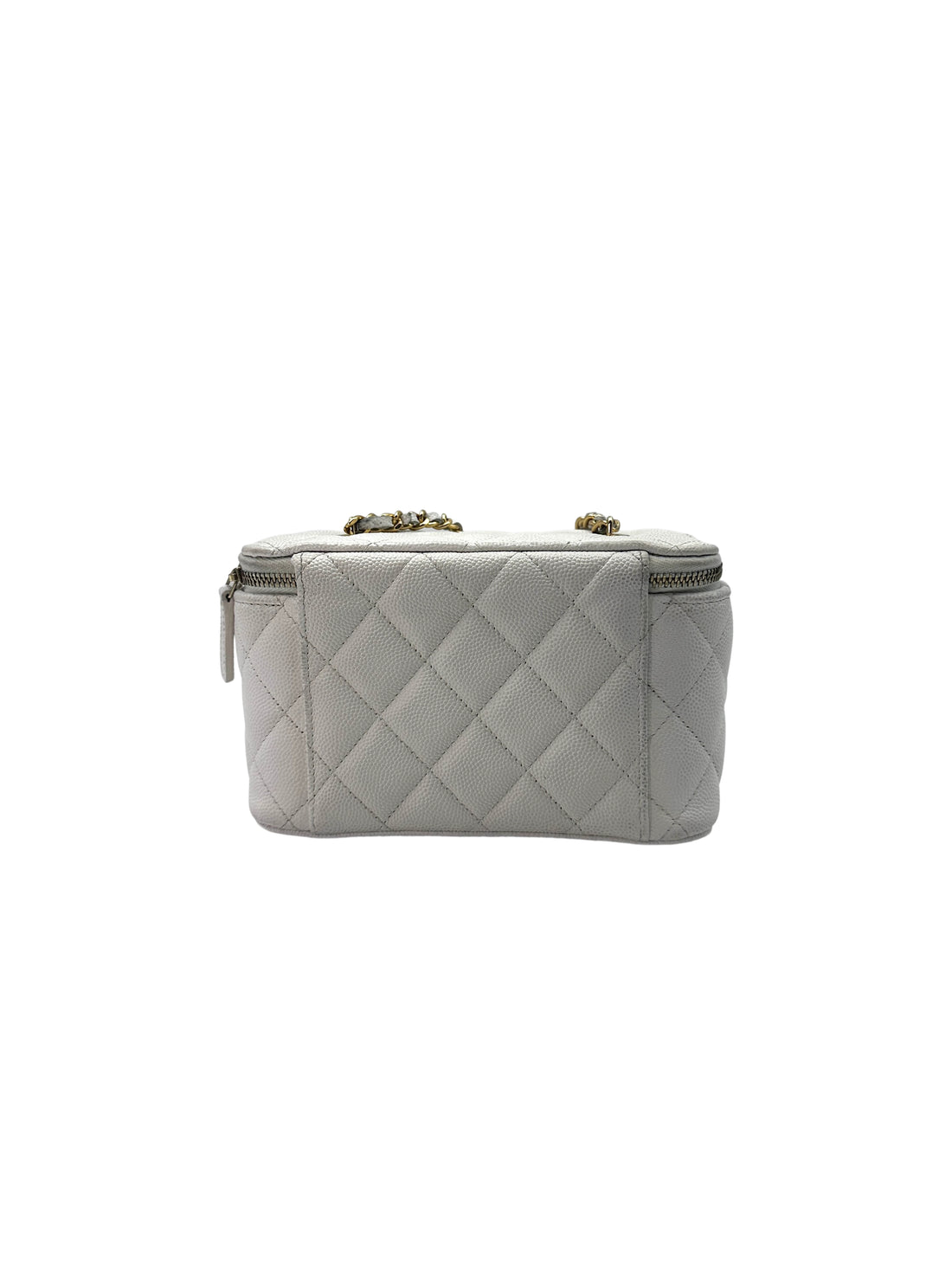 Chanel 23C Coco Casino White Quilted Leather Vanity Case With Gold Hardware(CN***10) CC1445