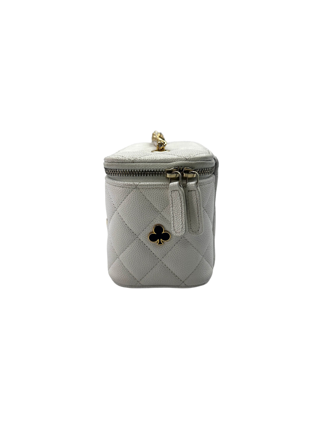 Chanel 23C Coco Casino White Quilted Leather Vanity Case With Gold Hardware(CN***10) CC1445