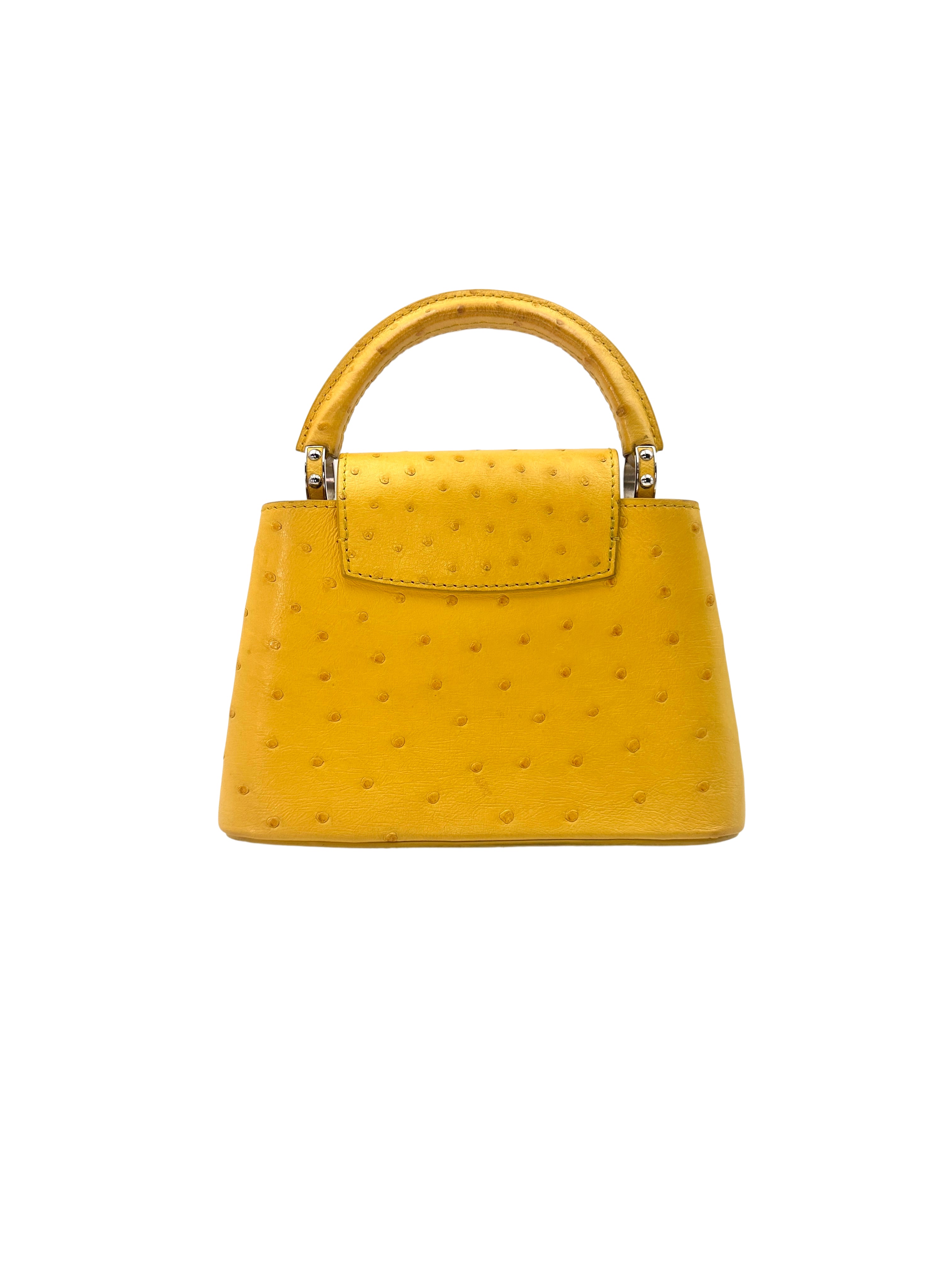 Louis Vuitton Capucines Yellow Ostrich Leather Handle Bag LV1999