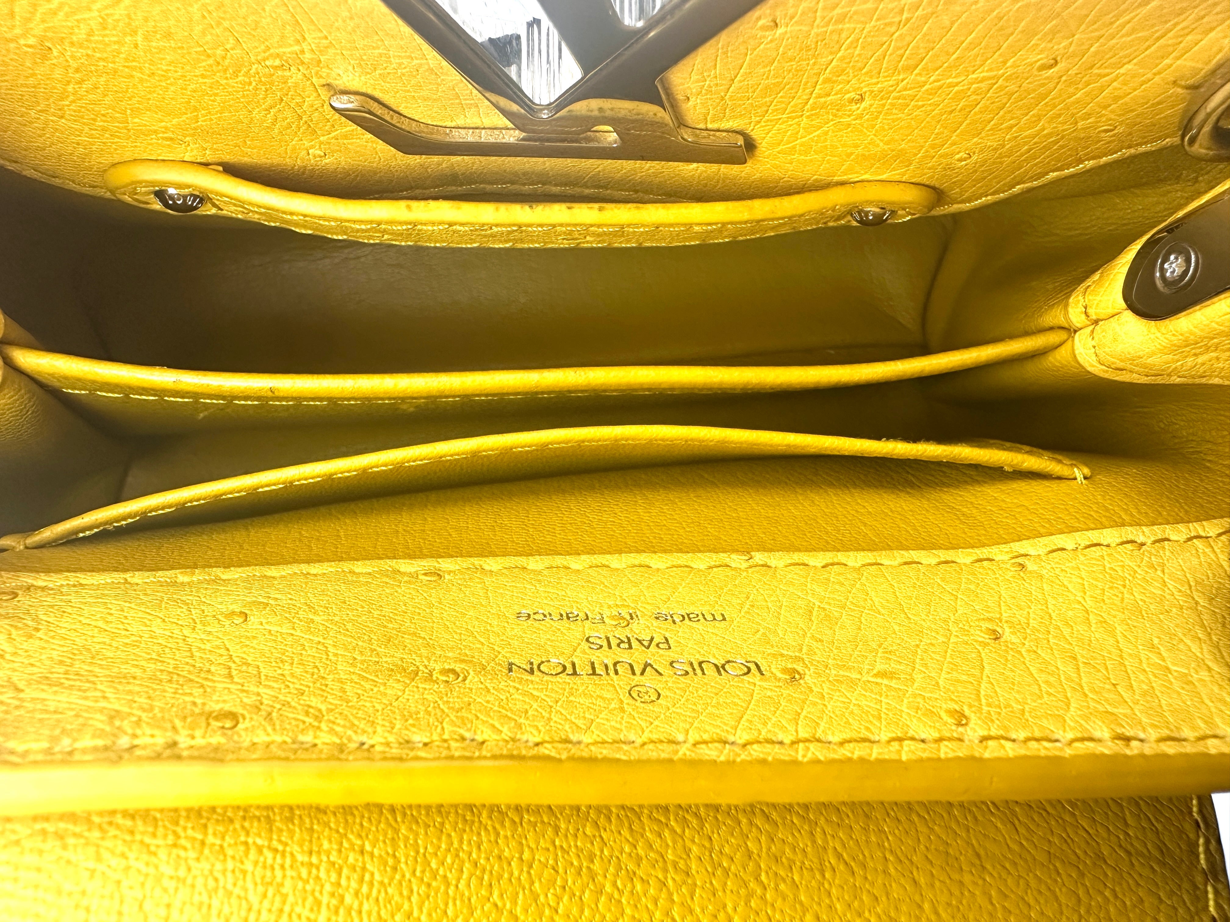 Louis Vuitton Capucines Yellow Ostrich Leather Handle Bag LV1999