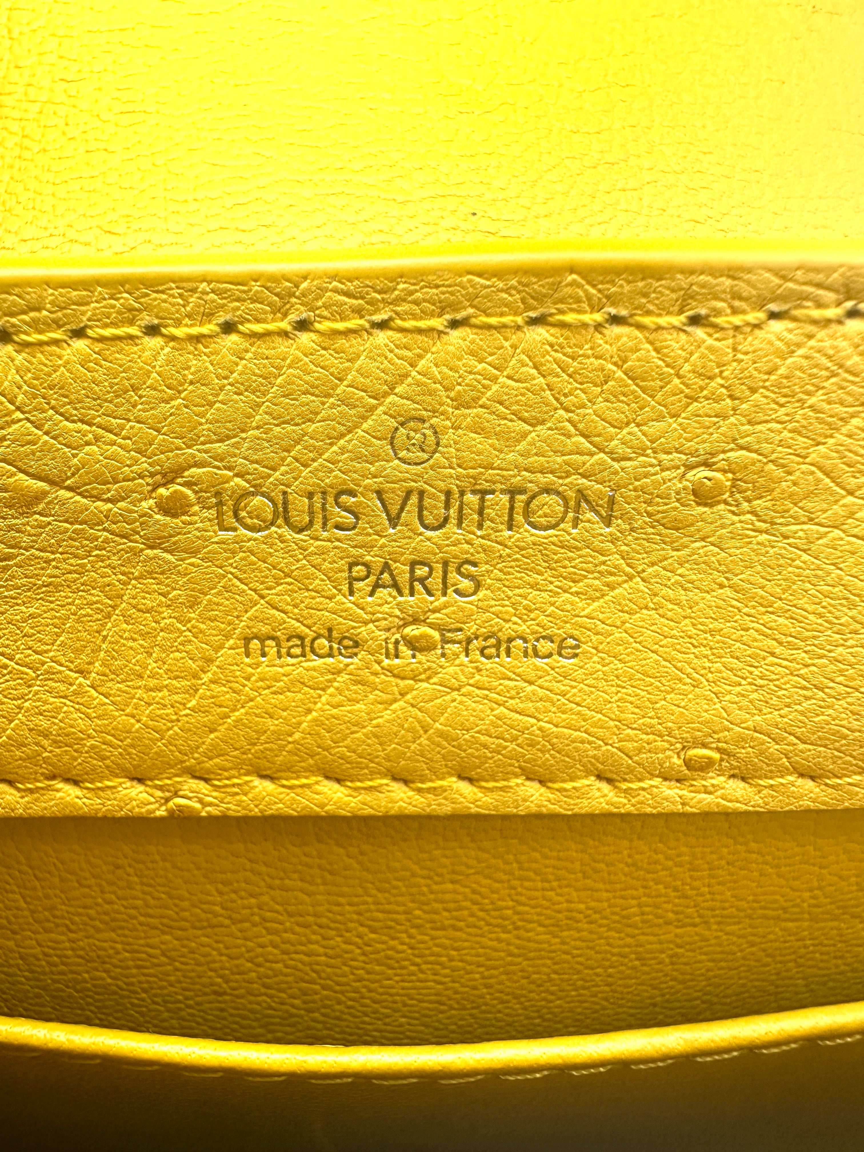 Louis Vuitton Capucines Yellow Ostrich Leather Handle Bag LV1999