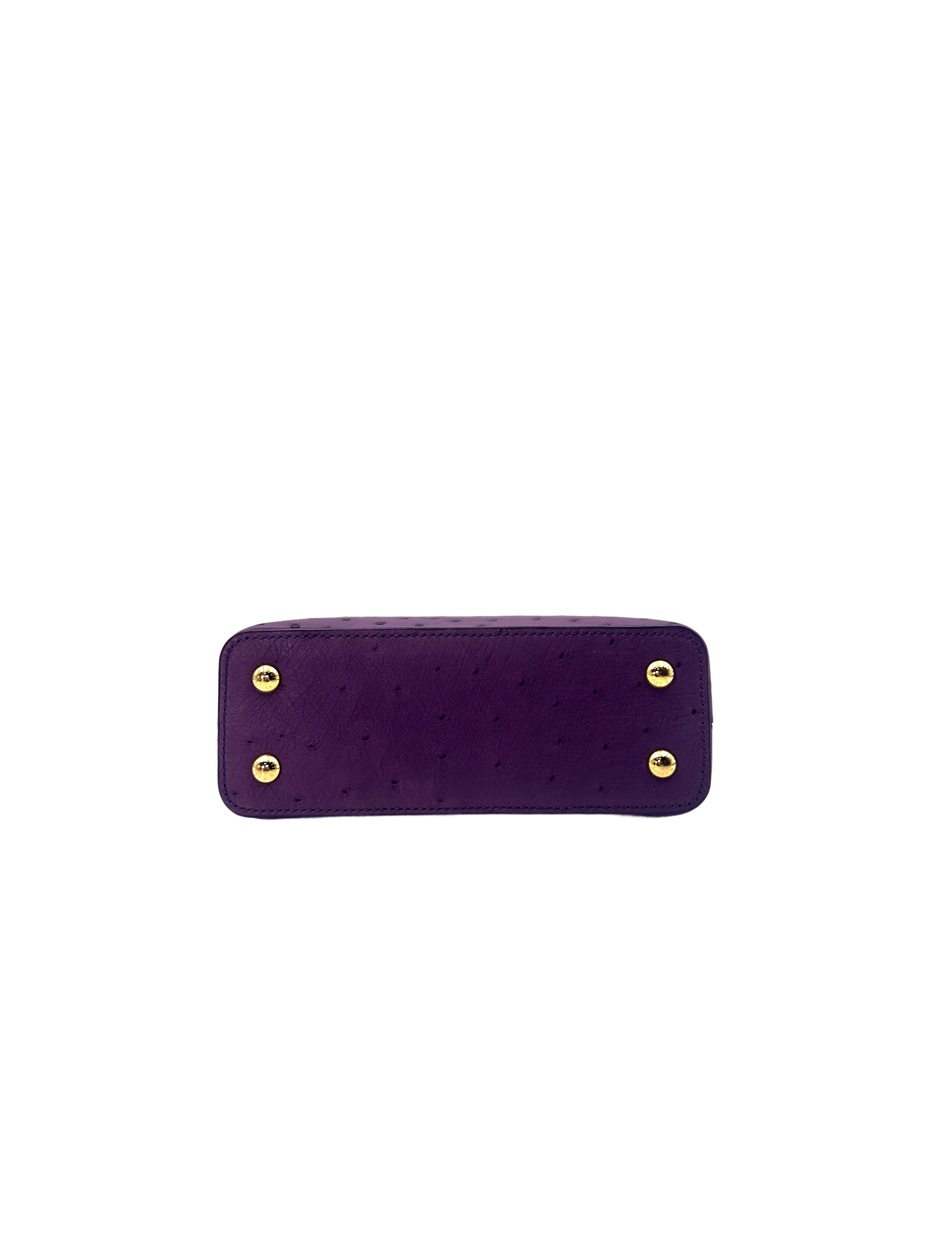 Louis Vuitton Capucines Purple Ostrich Leather Handle Bag LV1995