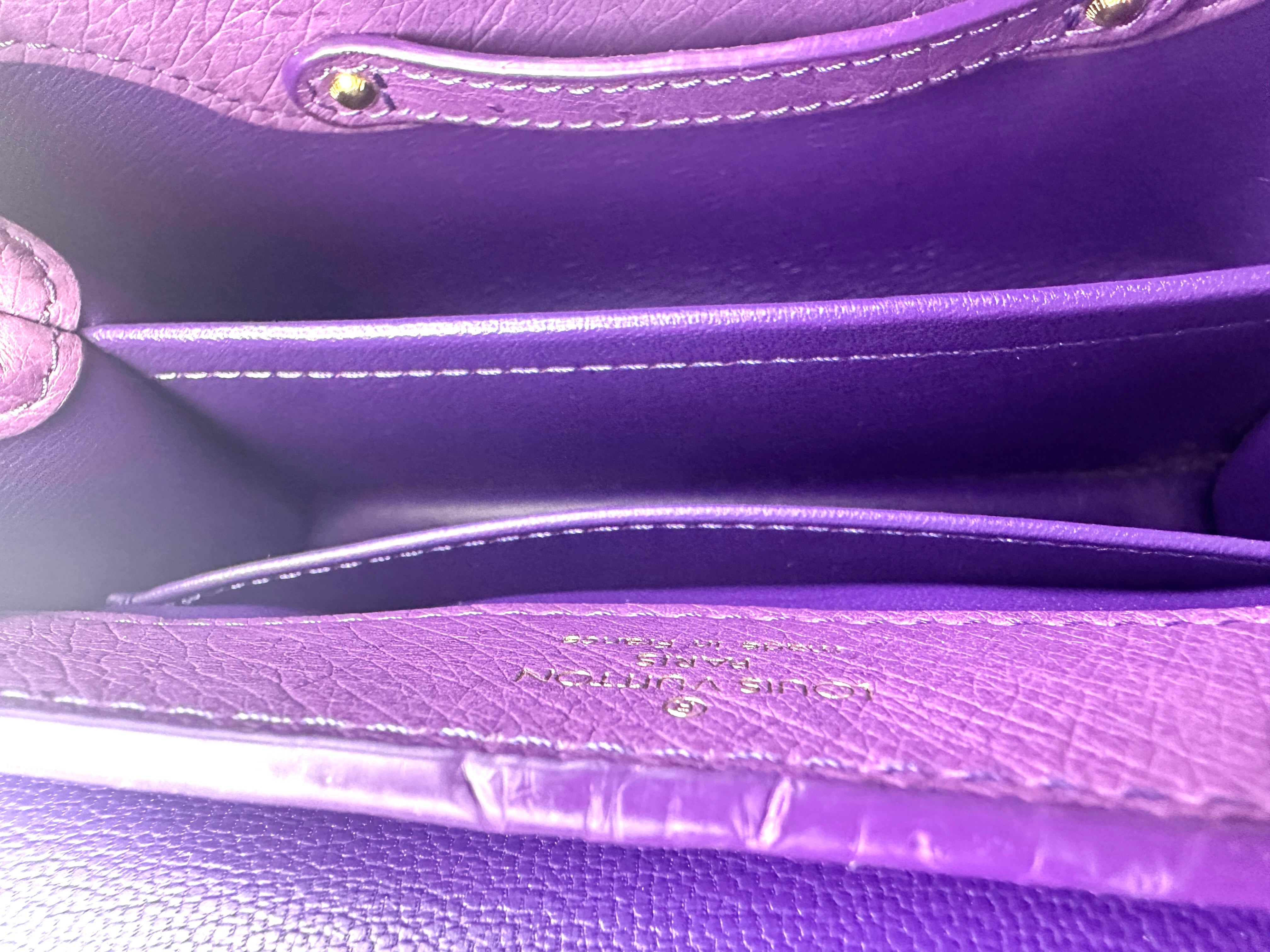 Louis Vuitton Capucines Purple Ostrich Leather Handle Bag LV1995