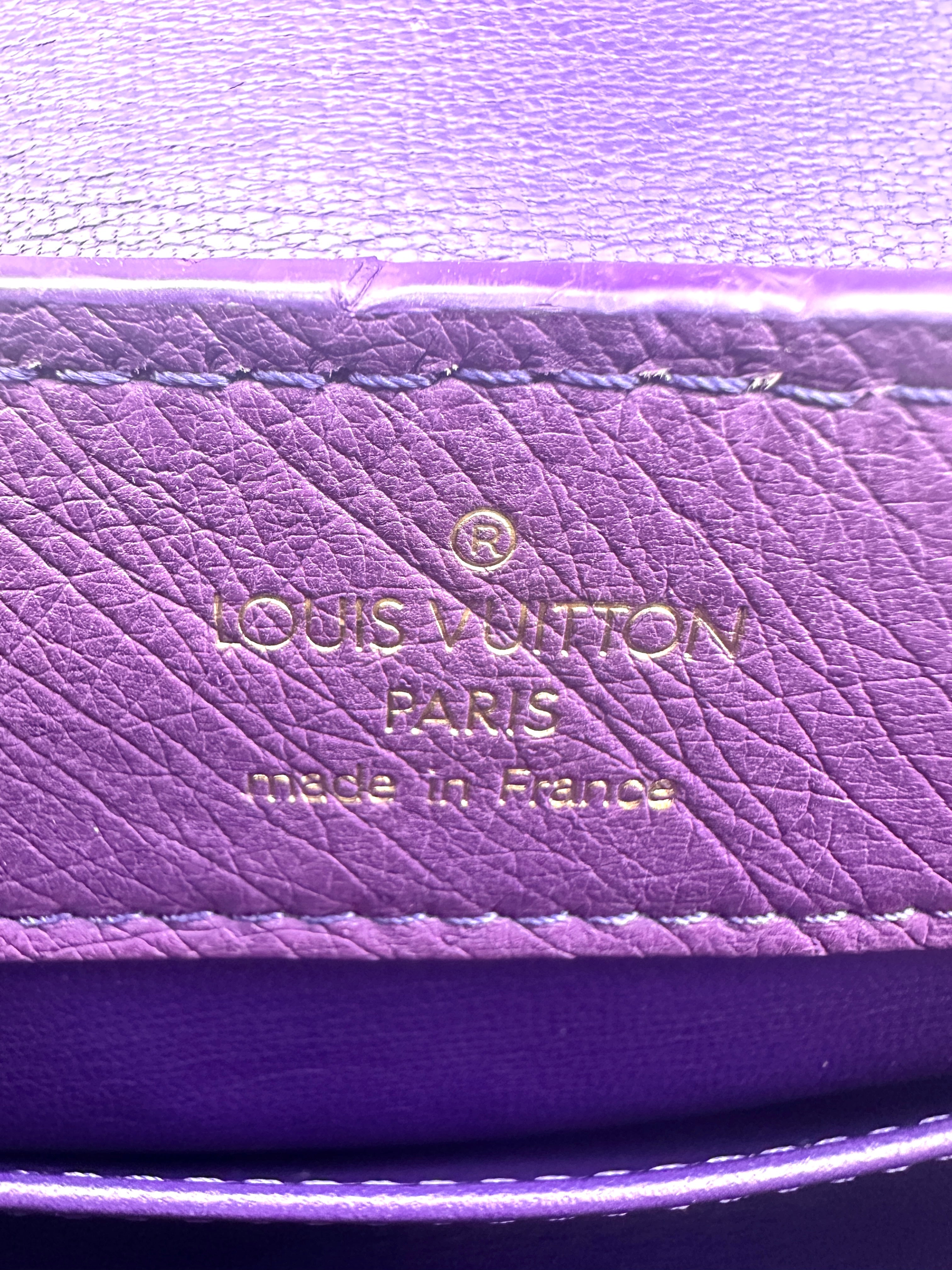 Louis Vuitton Capucines Purple Ostrich Leather Handle Bag LV1995