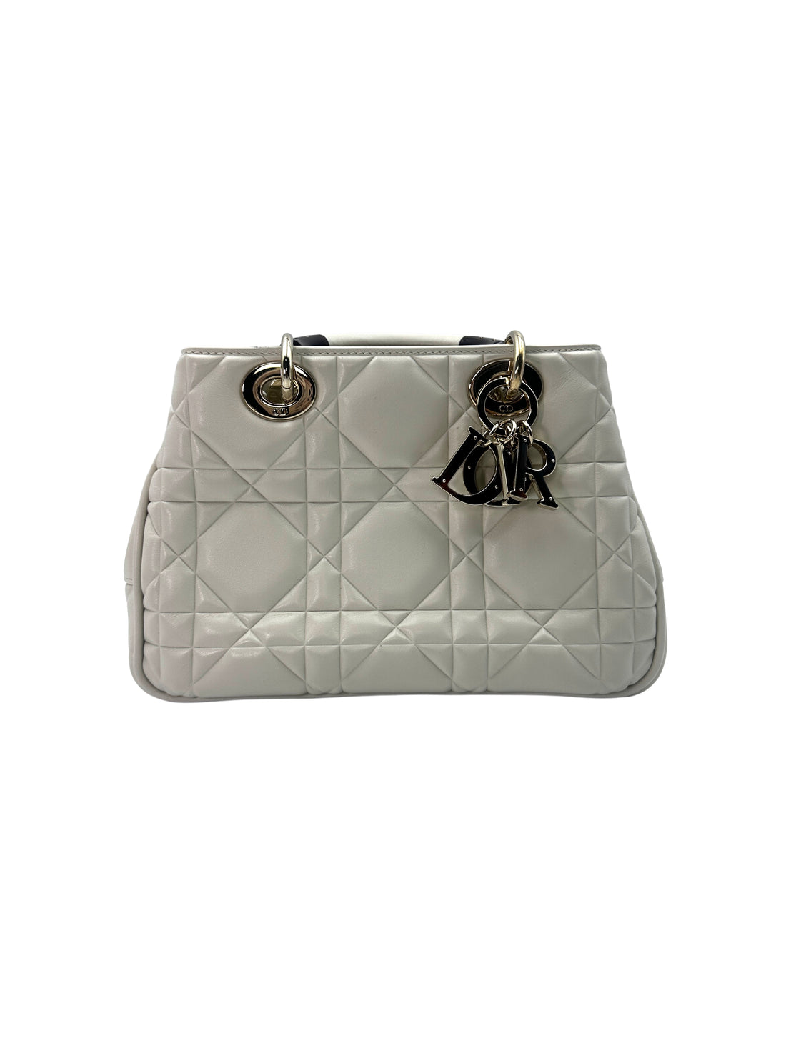 Christian Dior Lady 95.22 White Macrocannage Leather Handle Bag DR520
