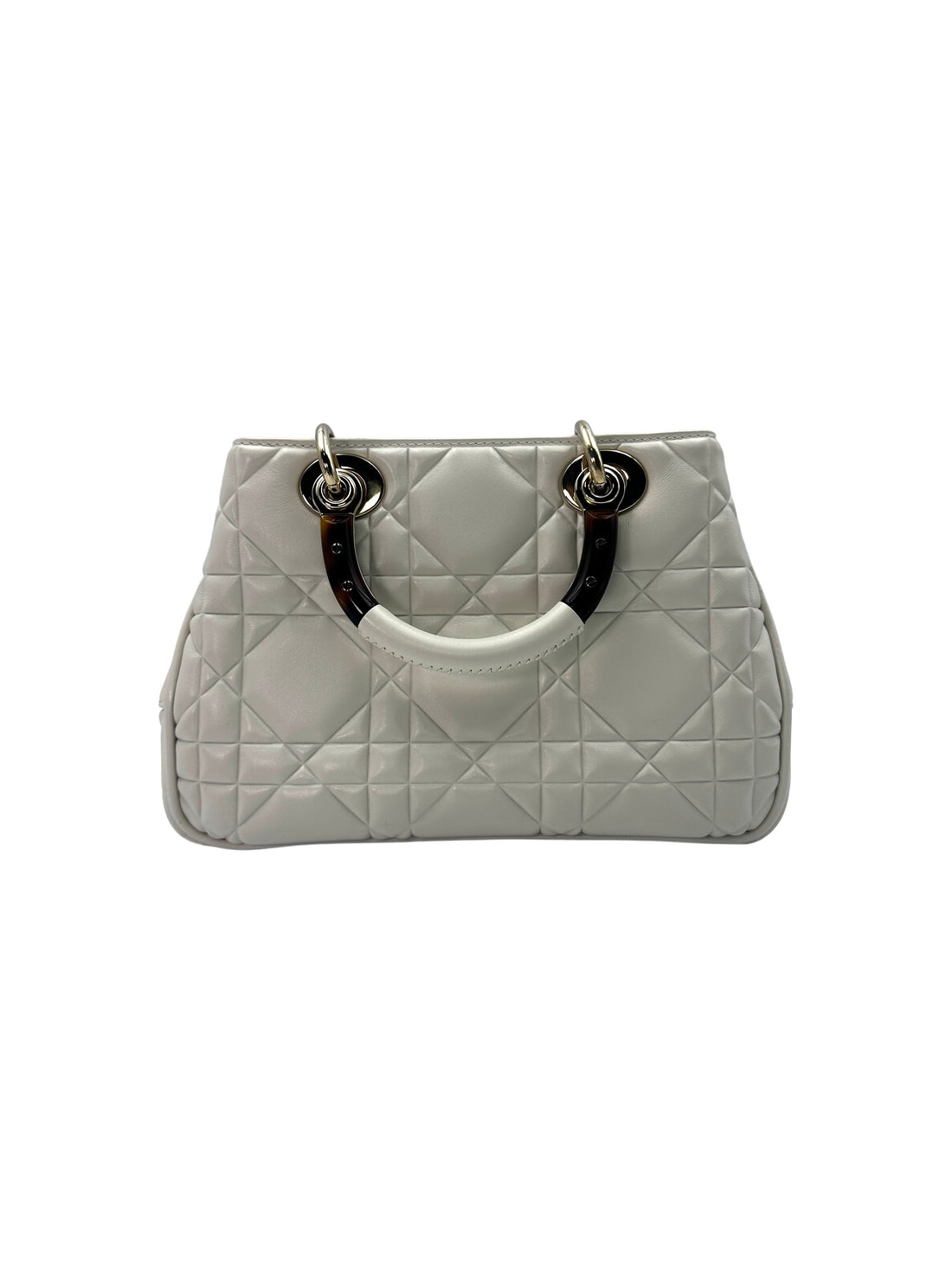 Christian Dior Lady 95.22 White Macrocannage Leather Handle Bag DR520