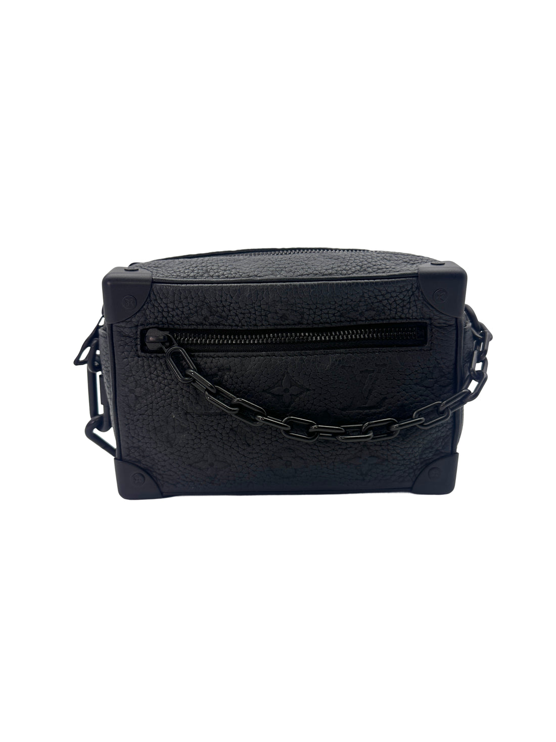 Louis Vuitton Soft Trunk Black Monogram Taurillon Calfskin Shoulder Bag IRIS037