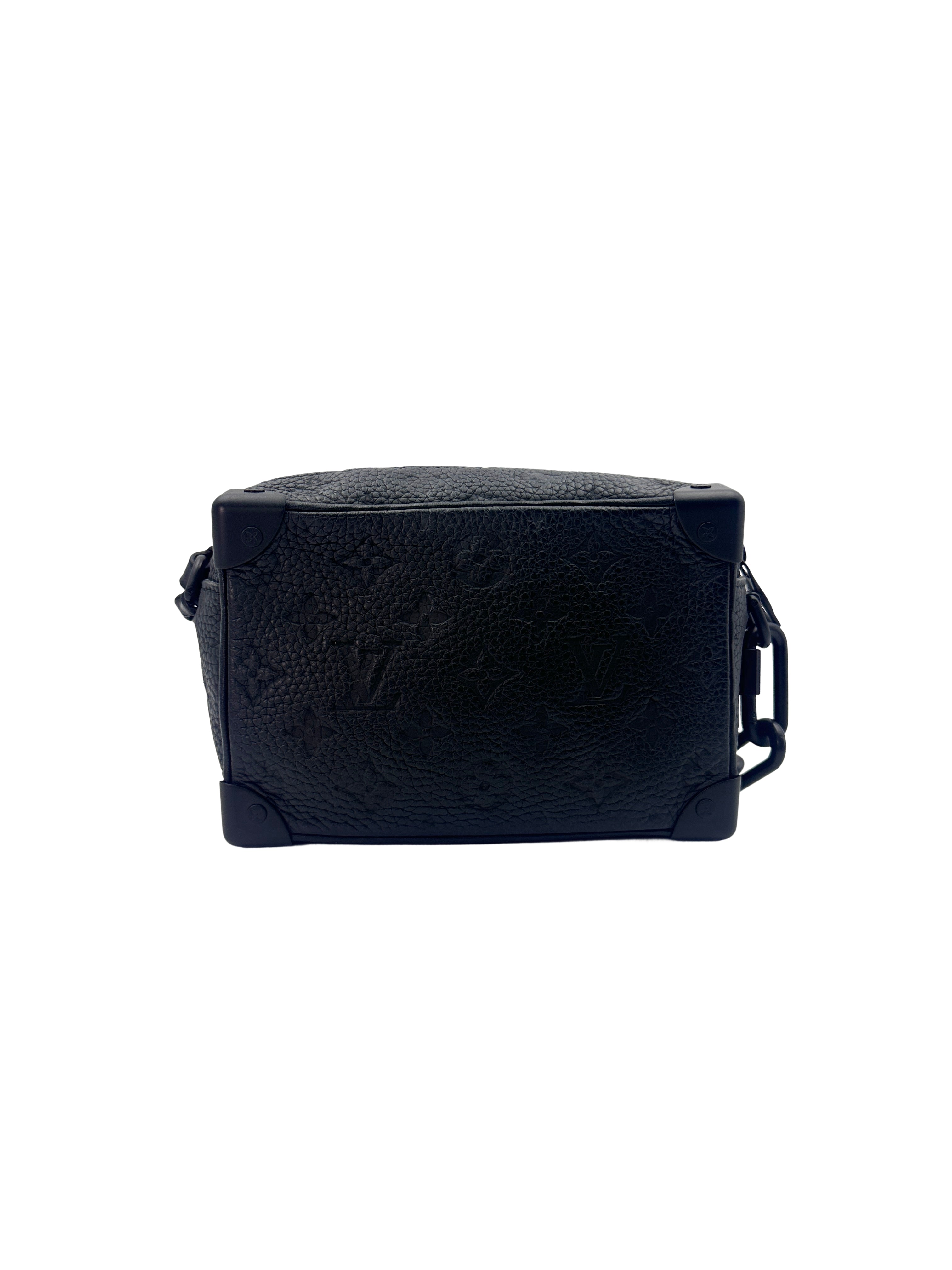 Louis Vuitton Soft Trunk Black Monogram Taurillon Calfskin Shoulder Bag IRIS037