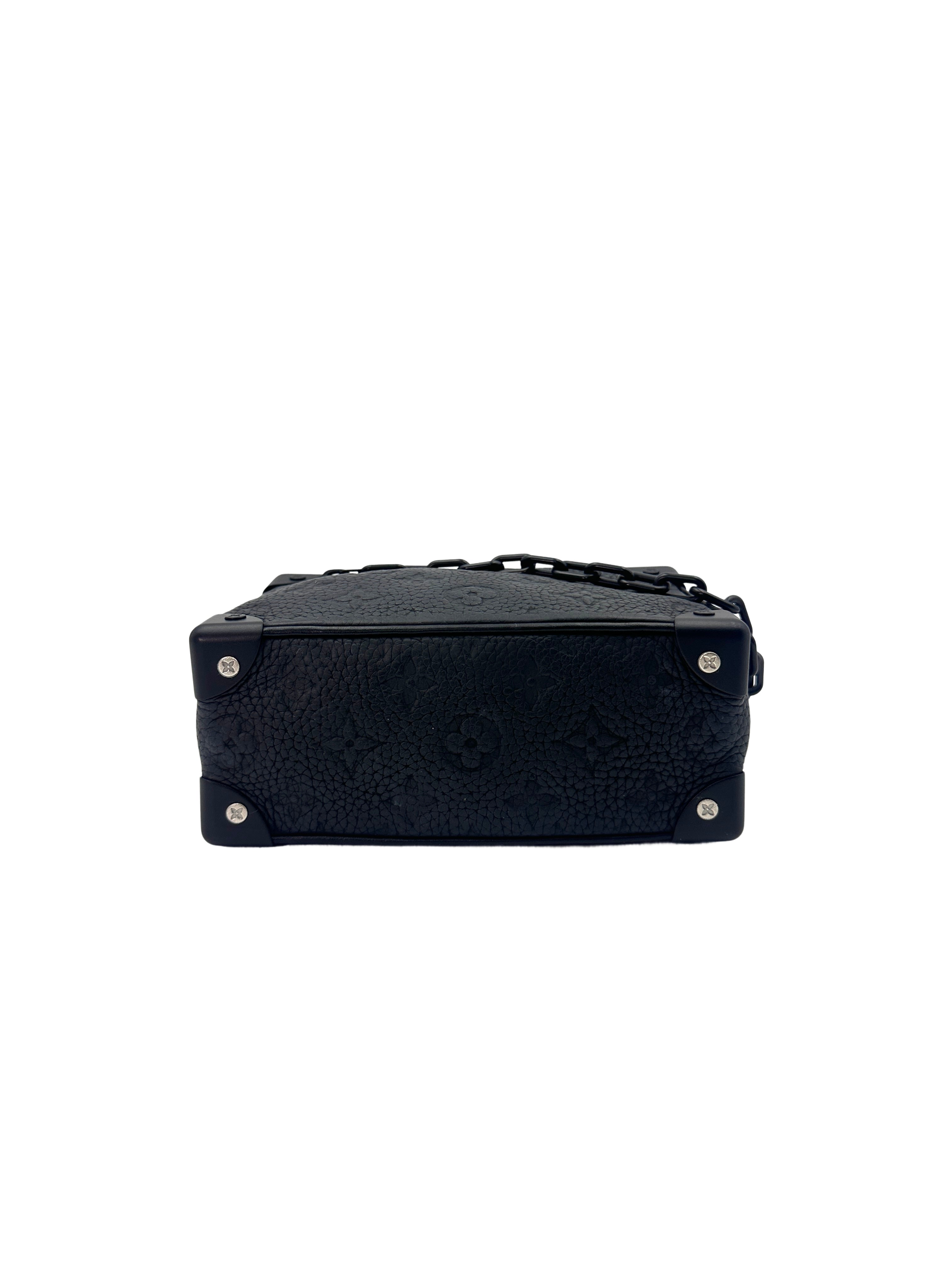 Louis Vuitton Soft Trunk Black Monogram Taurillon Calfskin Shoulder Bag IRIS037