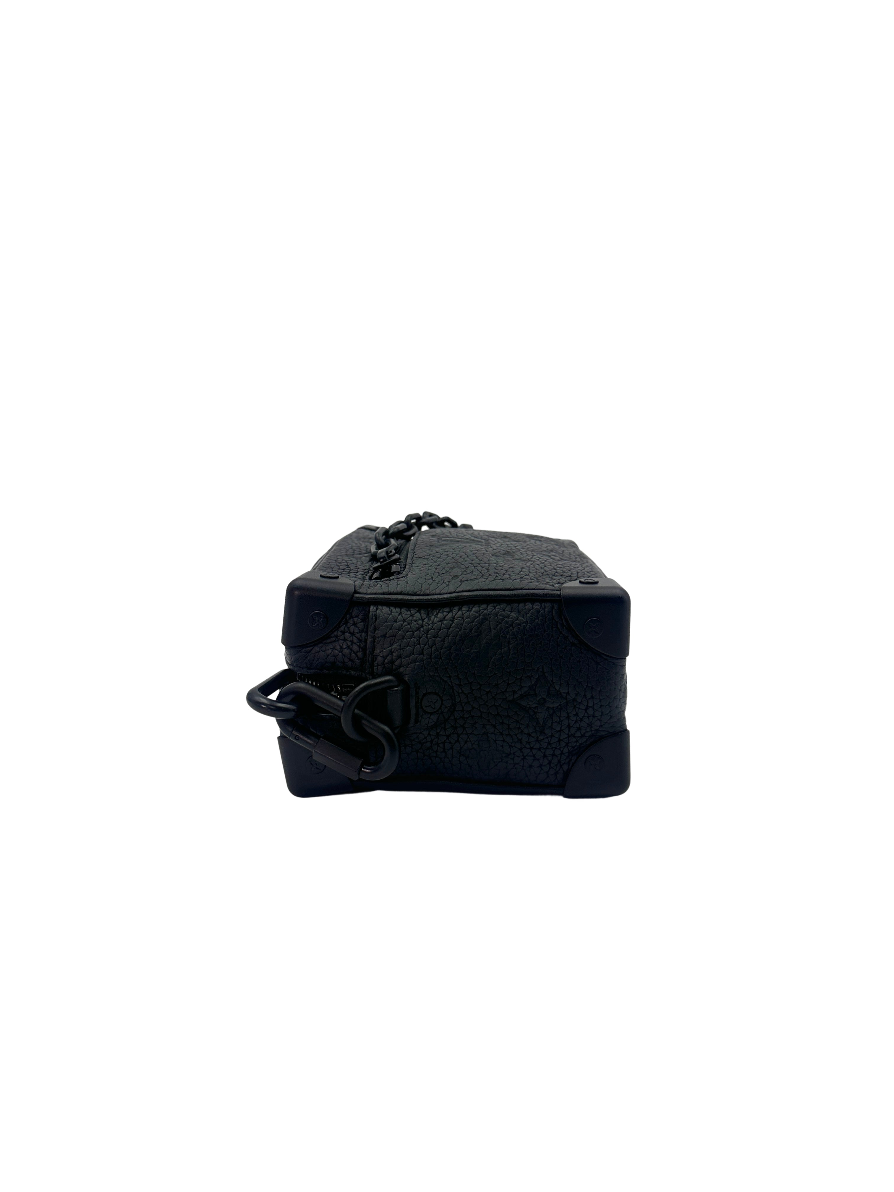 Louis Vuitton Soft Trunk Black Monogram Taurillon Calfskin Shoulder Bag IRIS037