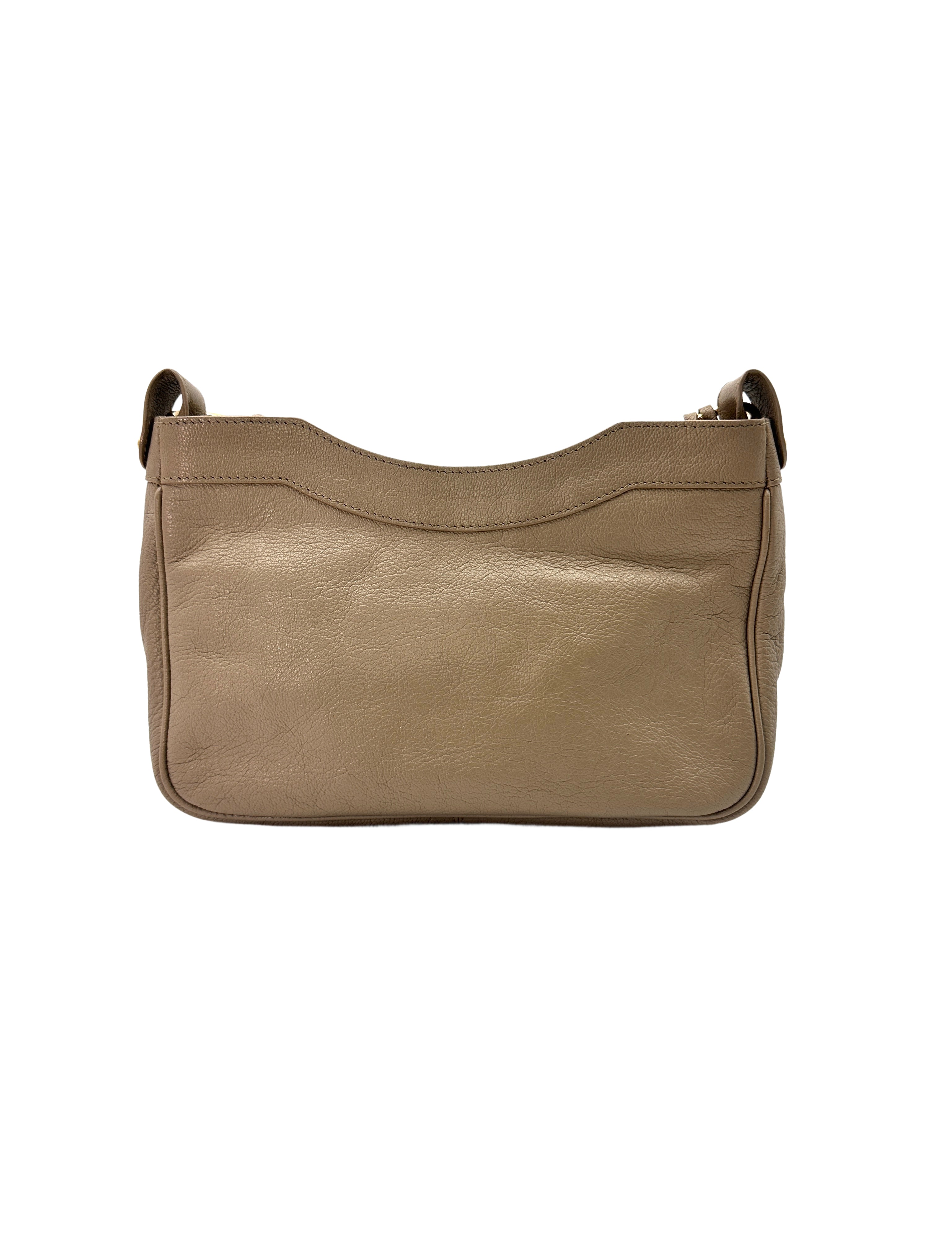Balenciaga Giant Hip Grey Leather Metallic Edge Shoulder Bag BB59