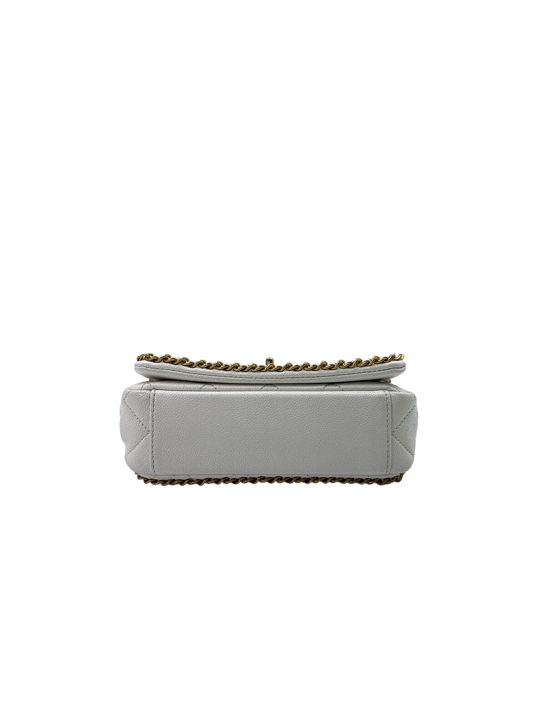 Chanel 22B White Quilted Leather Chain Shoulder Bag With Gold Hardware(HA***LK) CC1444