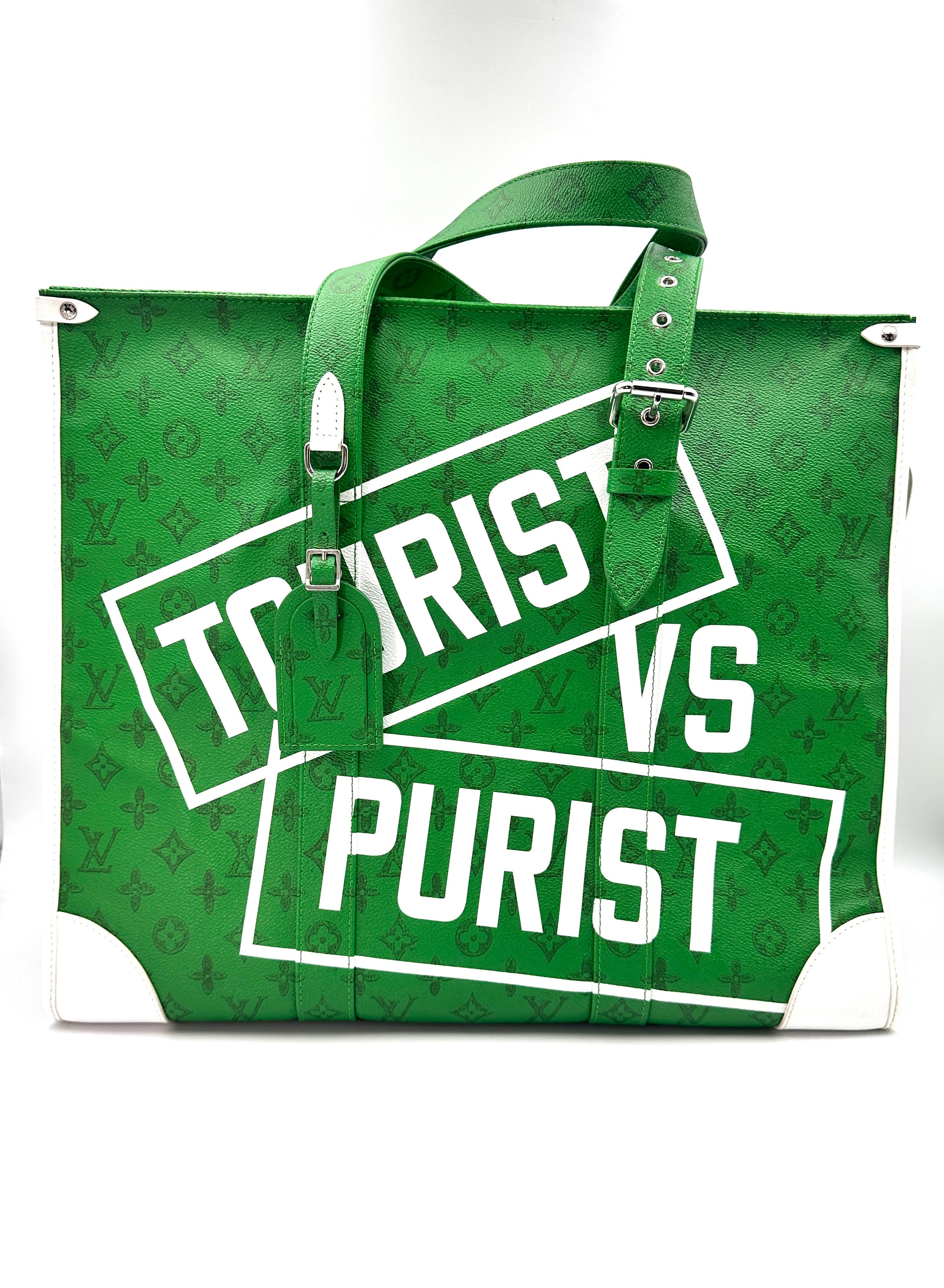 Louis Vuitton 2021Fall/Winter Green Monogram "TOURIST VS PURIST" Cabas Zippe Tote Bag LV2005