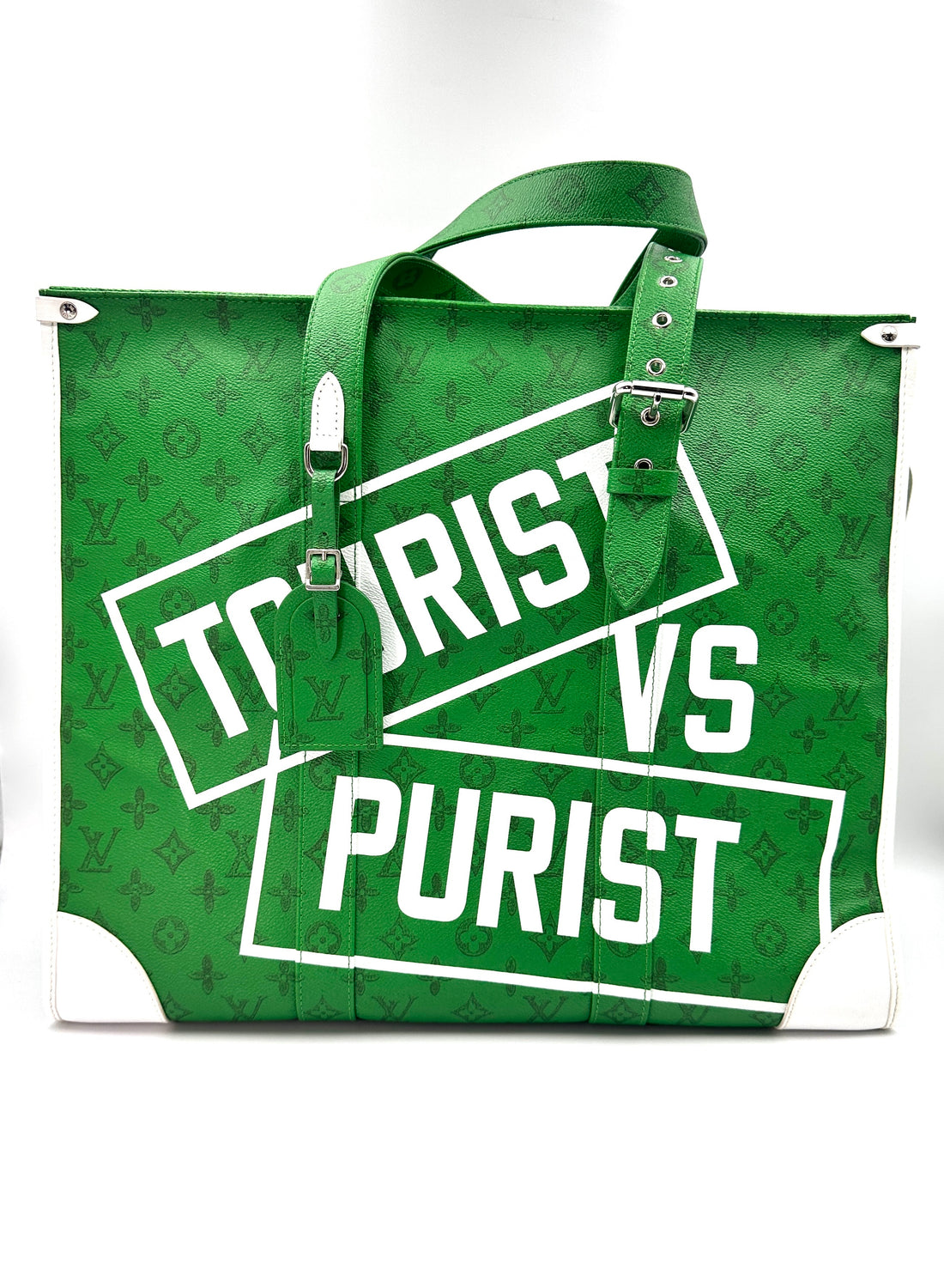 Louis Vuitton 2021Fall/Winter Green Monogram "TOURIST VS PURIST" Cabas Zippe Tote Bag LV2005
