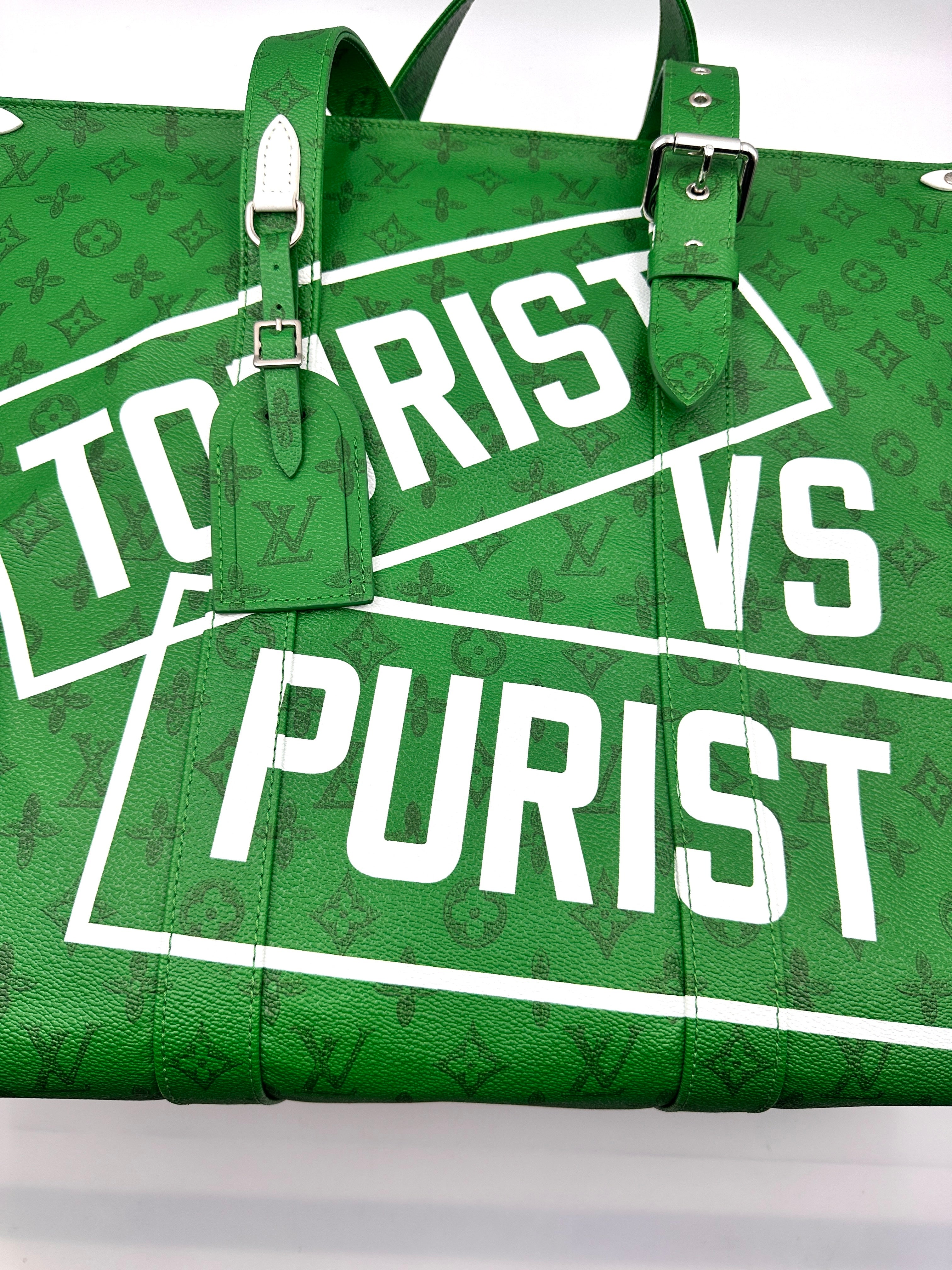 Louis Vuitton 2021Fall/Winter Green Monogram "TOURIST VS PURIST" Cabas Zippe Tote Bag LV2005