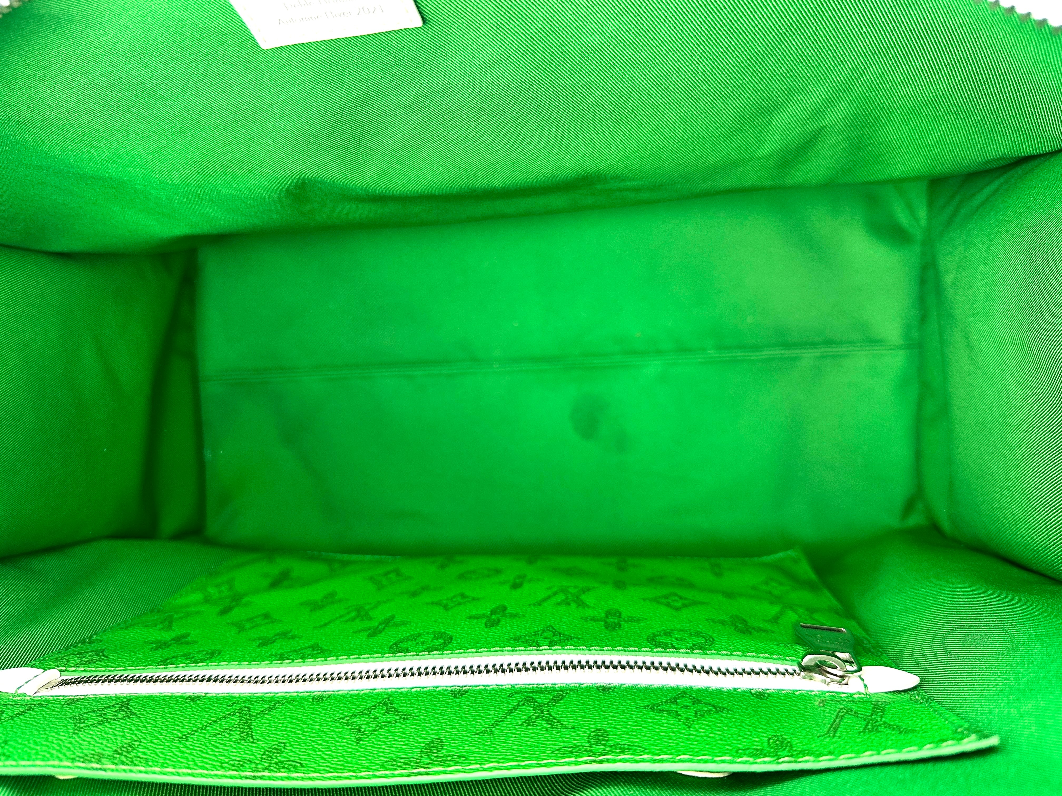 Louis Vuitton 2021Fall/Winter Green Monogram "TOURIST VS PURIST" Cabas Zippe Tote Bag LV2005