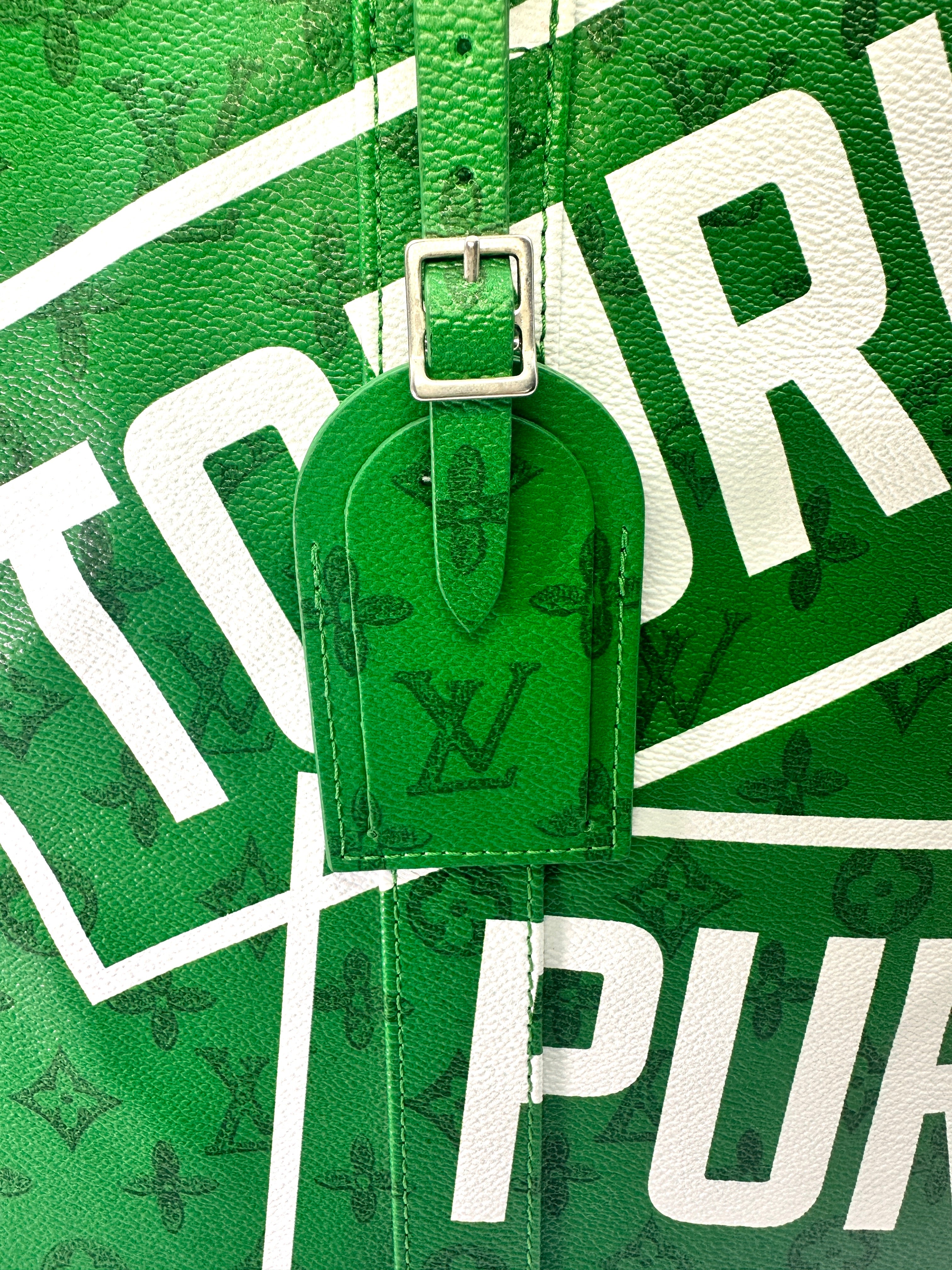 Louis Vuitton 2021Fall/Winter Green Monogram "TOURIST VS PURIST" Cabas Zippe Tote Bag LV2005