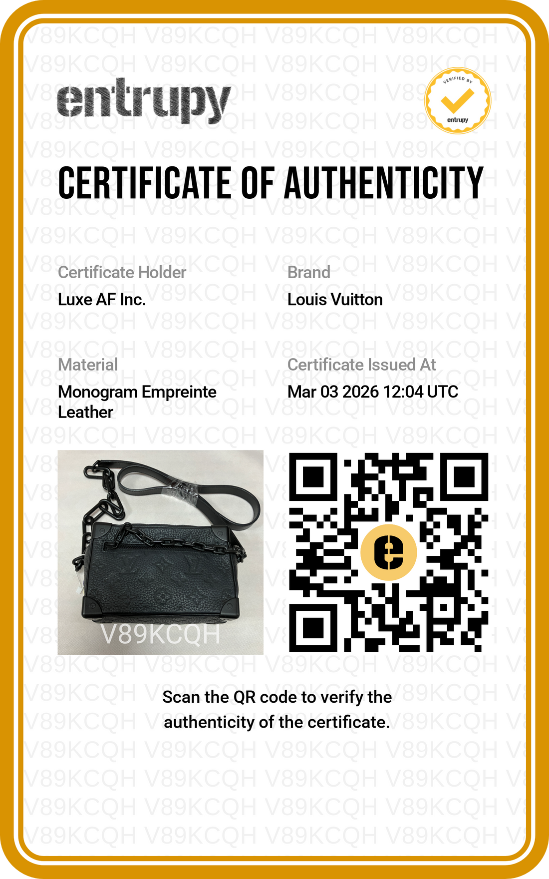 Louis Vuitton Soft Trunk Black Monogram Taurillon Calfskin Shoulder Bag IRIS037