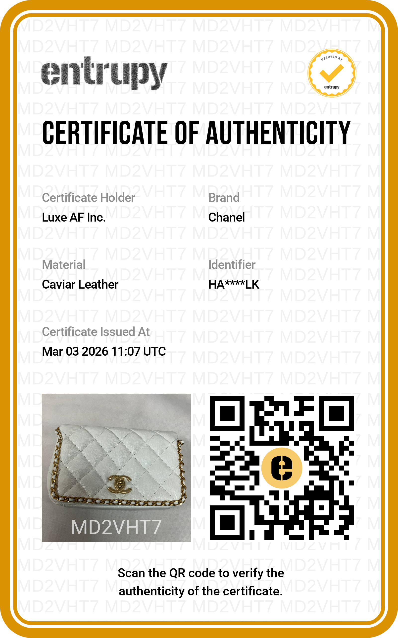 Chanel 22B White Quilted Leather Chain Shoulder Bag With Gold Hardware(HA***LK) CC1444