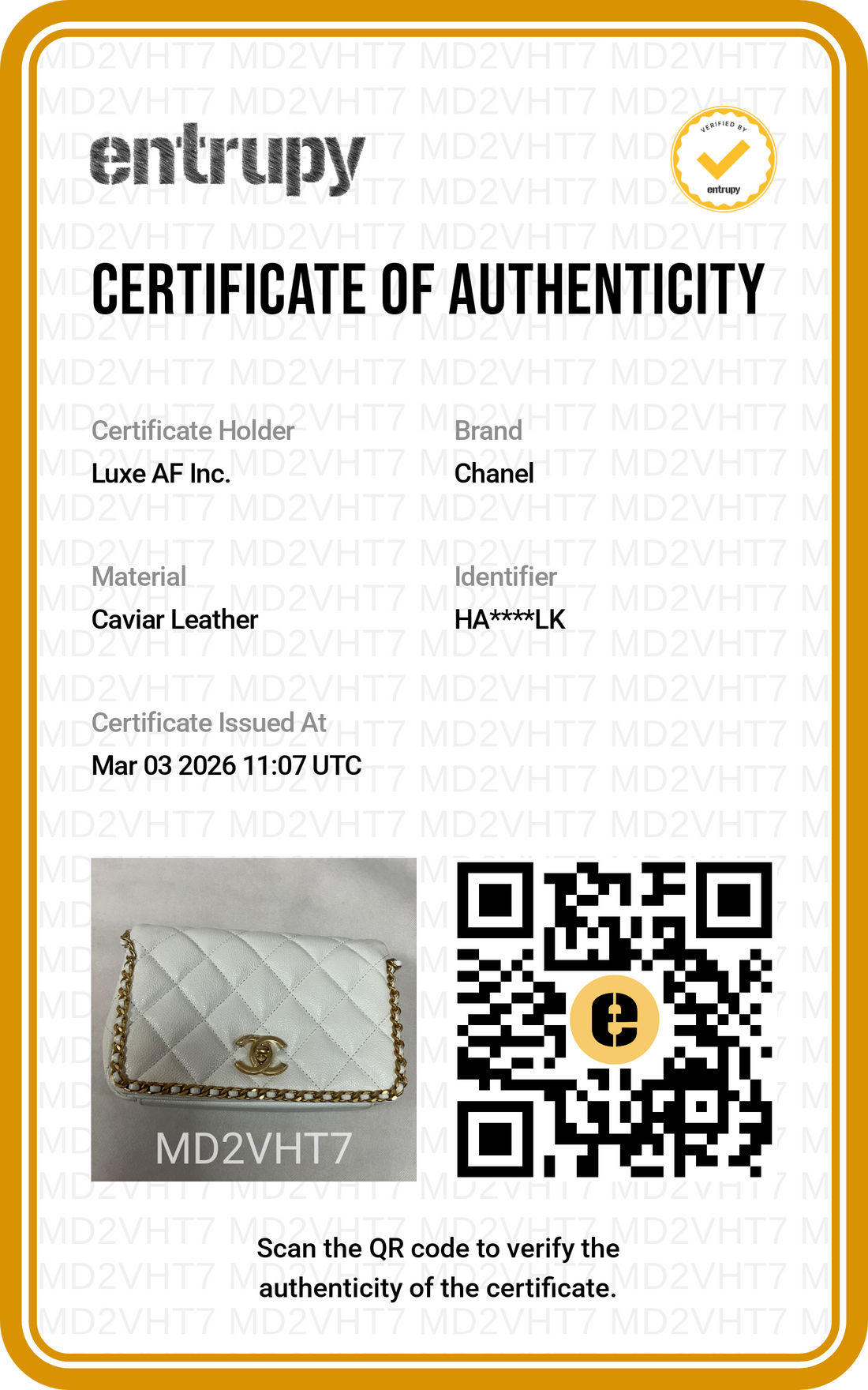 Chanel 22B White Quilted Leather Chain Shoulder Bag With Gold Hardware(HA***LK) CC1444