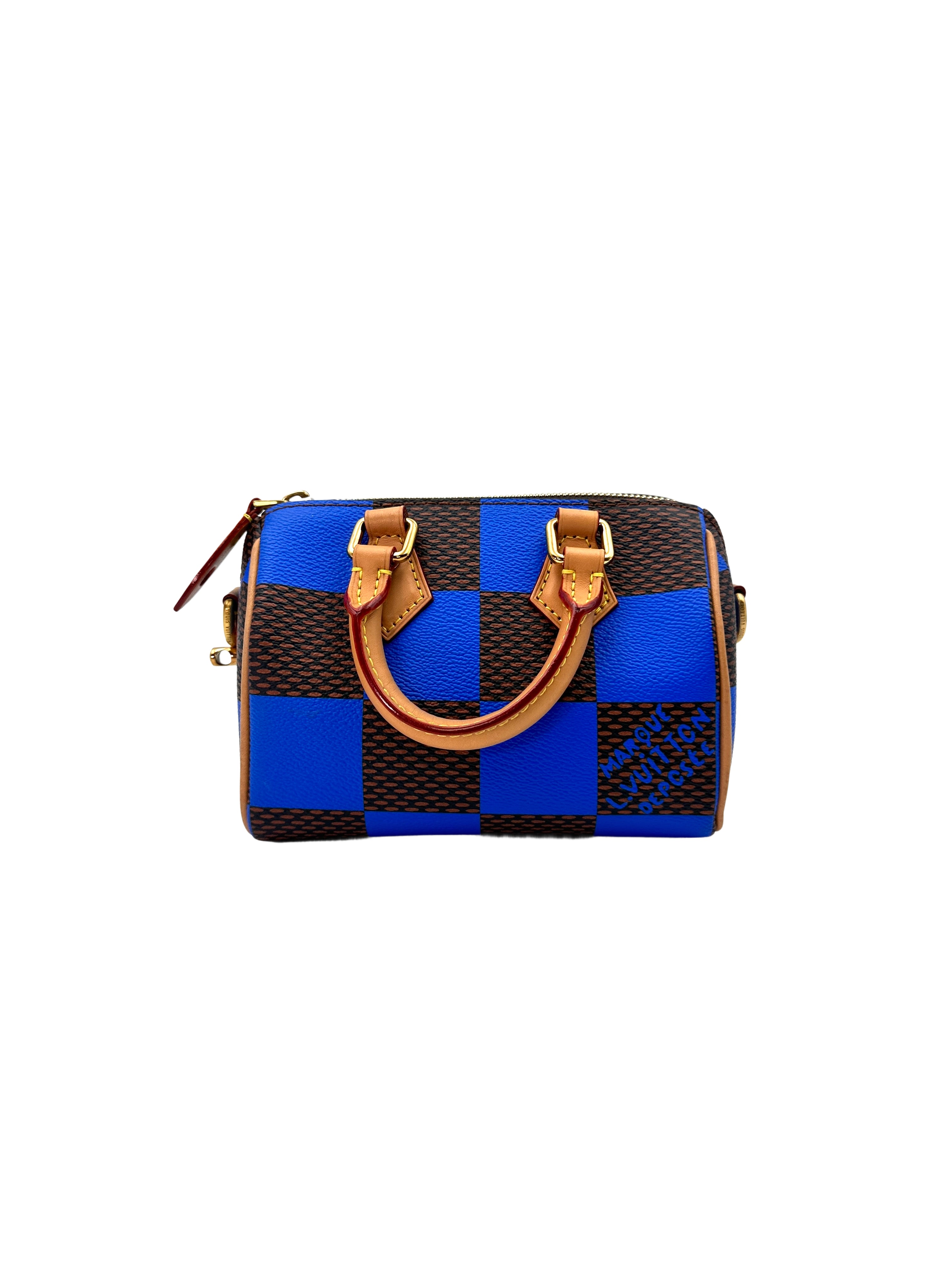 Louis Vuitton Speedy18 Blue Damier Pop Handle Bag LV1992