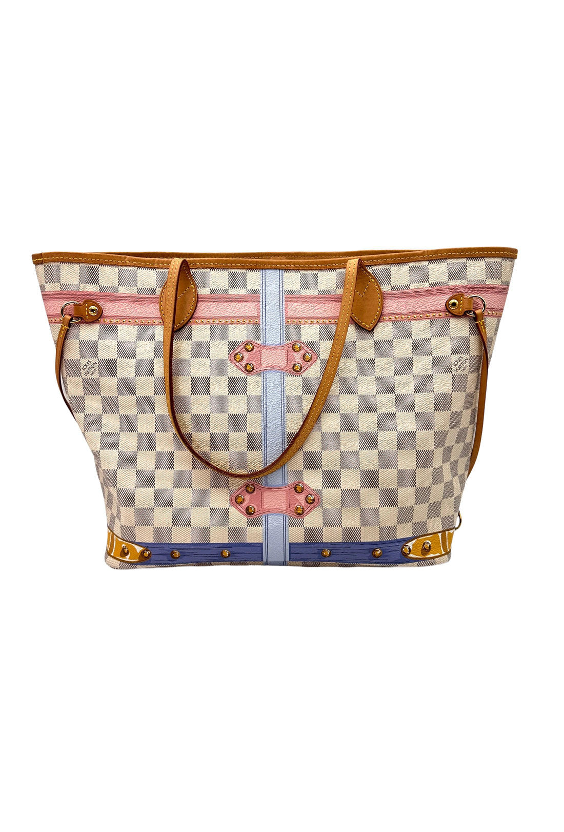 Louis Vuitton Damier Azur Canvas Trompe L'oeil Summer Trunk Neverfull MM With Pouch LV2002