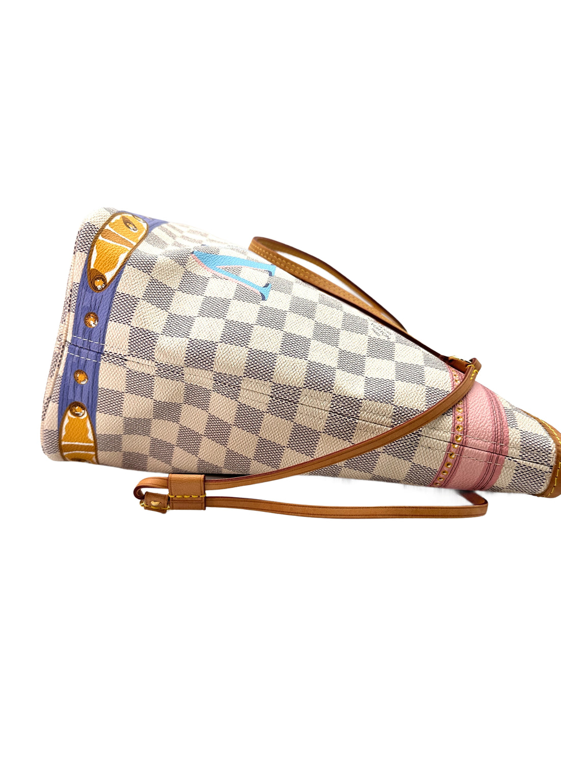 Louis Vuitton Damier Azur Canvas Trompe L'oeil Summer Trunk Neverfull MM With Pouch LV2002