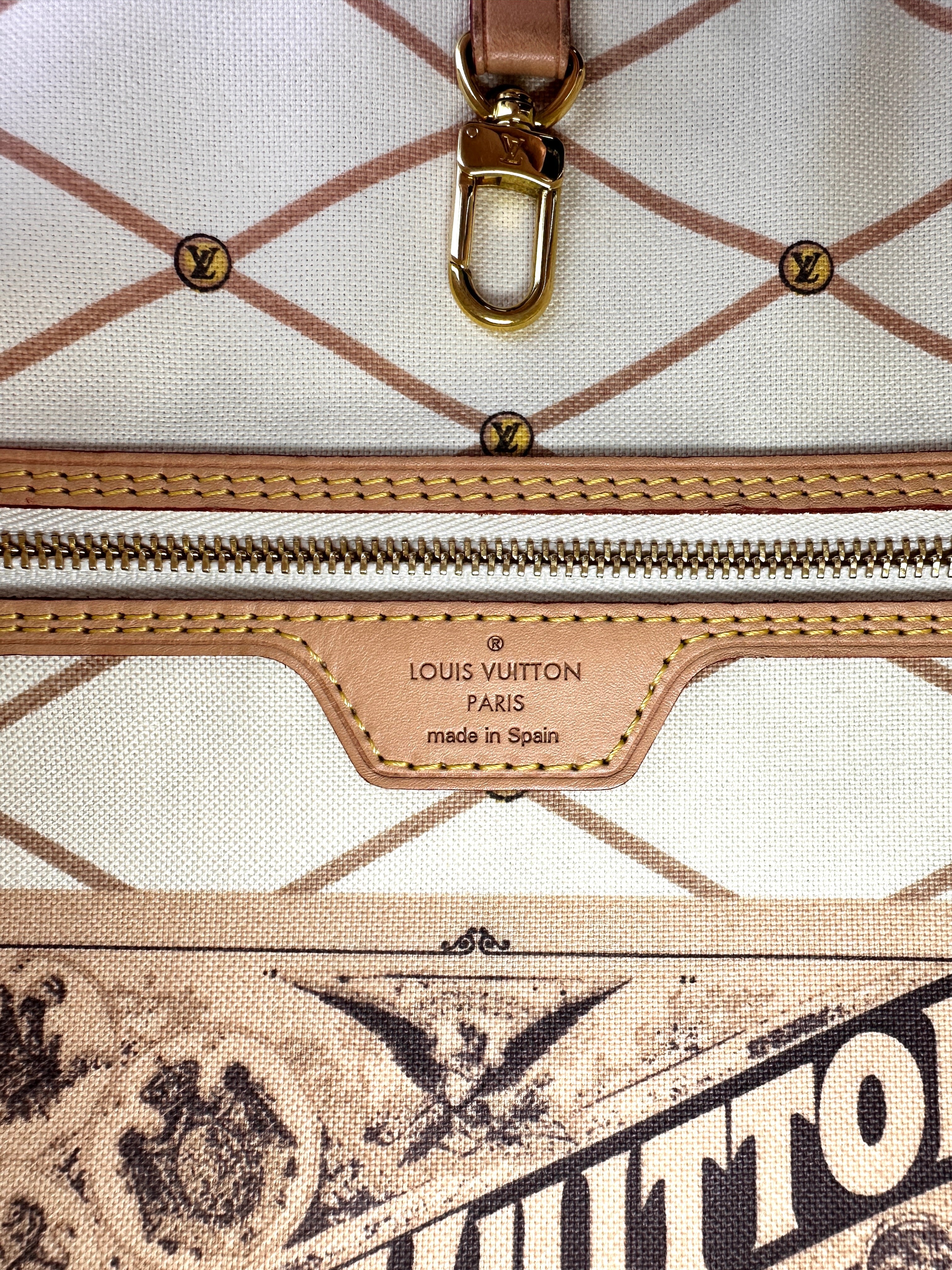 Louis Vuitton Damier Azur Canvas Trompe L'oeil Summer Trunk Neverfull MM With Pouch LV2002
