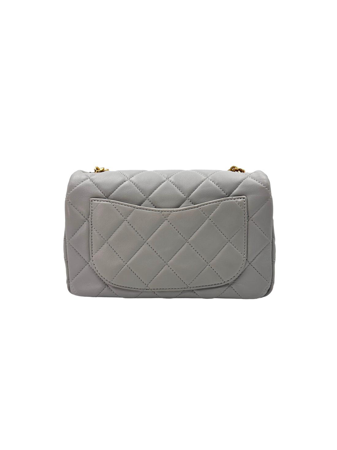 Chanel Light Blue Quilted Leather Jeweled Chain Flap Bag(LU***U4) CC1446