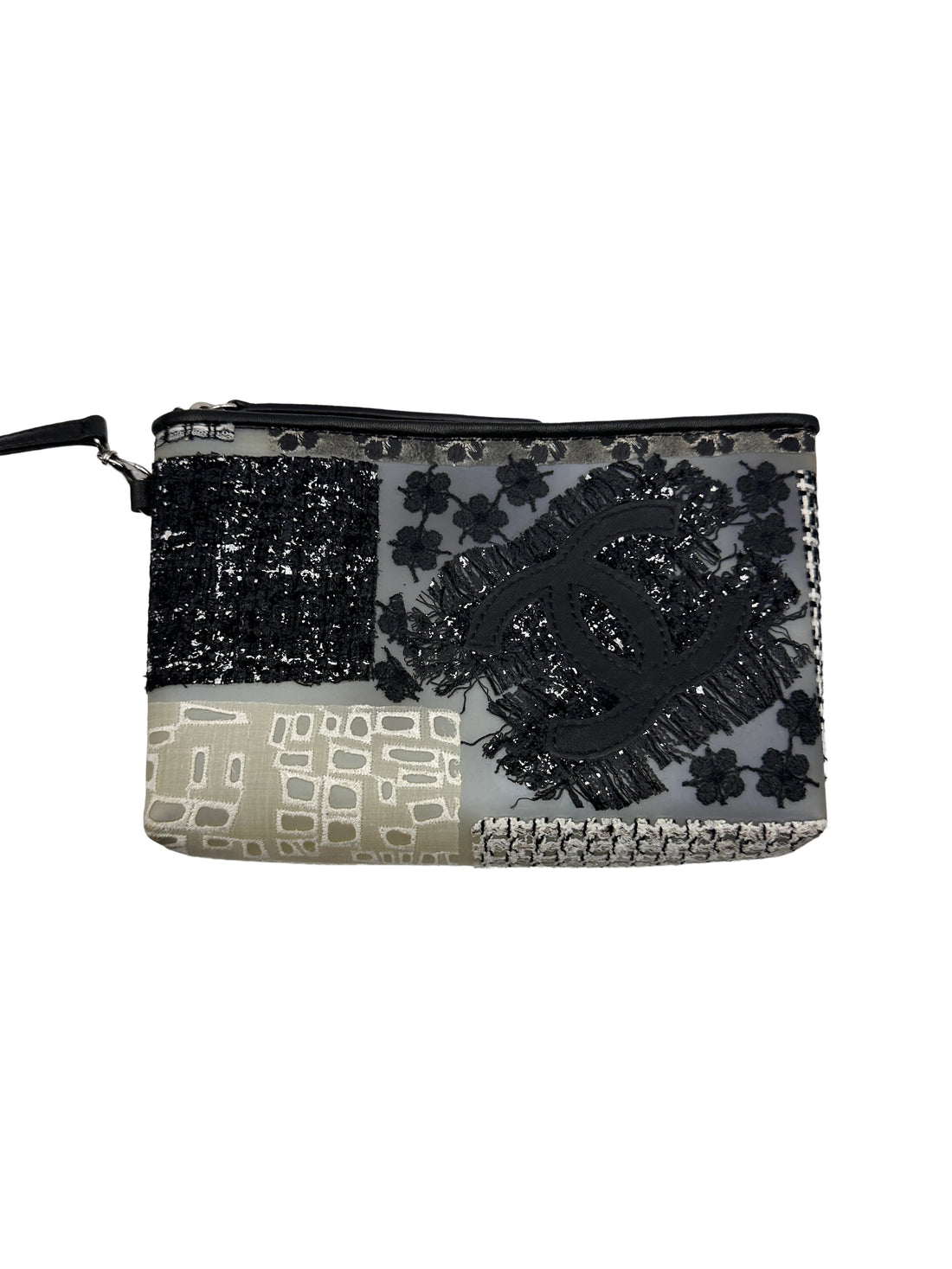 Chanel Rare Tweed & Fabric Patchwork Rubber Tote Bag With Pouch(14***14) CC1447