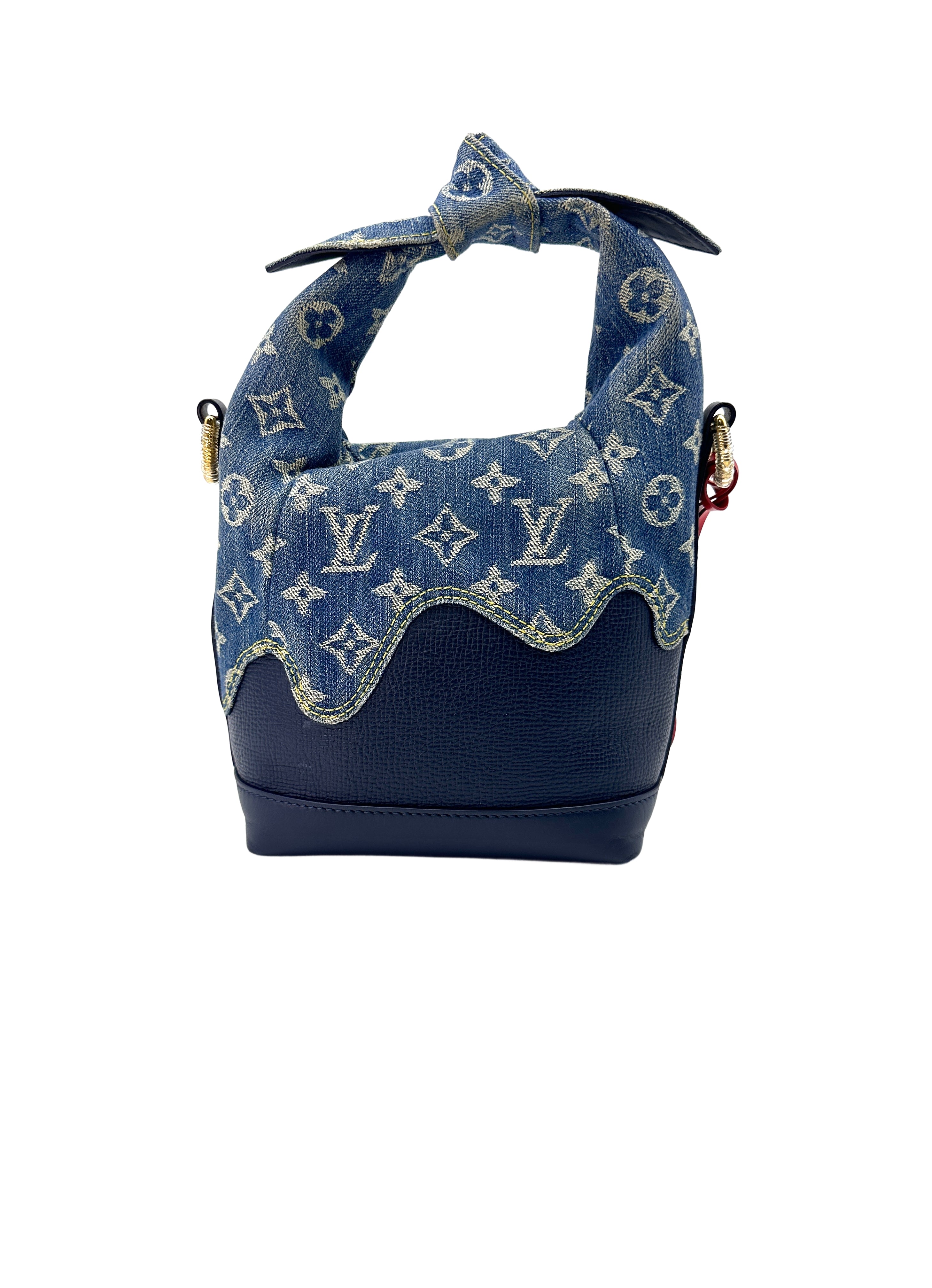 Louis Vuitton x Nigo Japanese Cruiser Blue Monogram Denim & Taurillon Leather Bag IRIS040