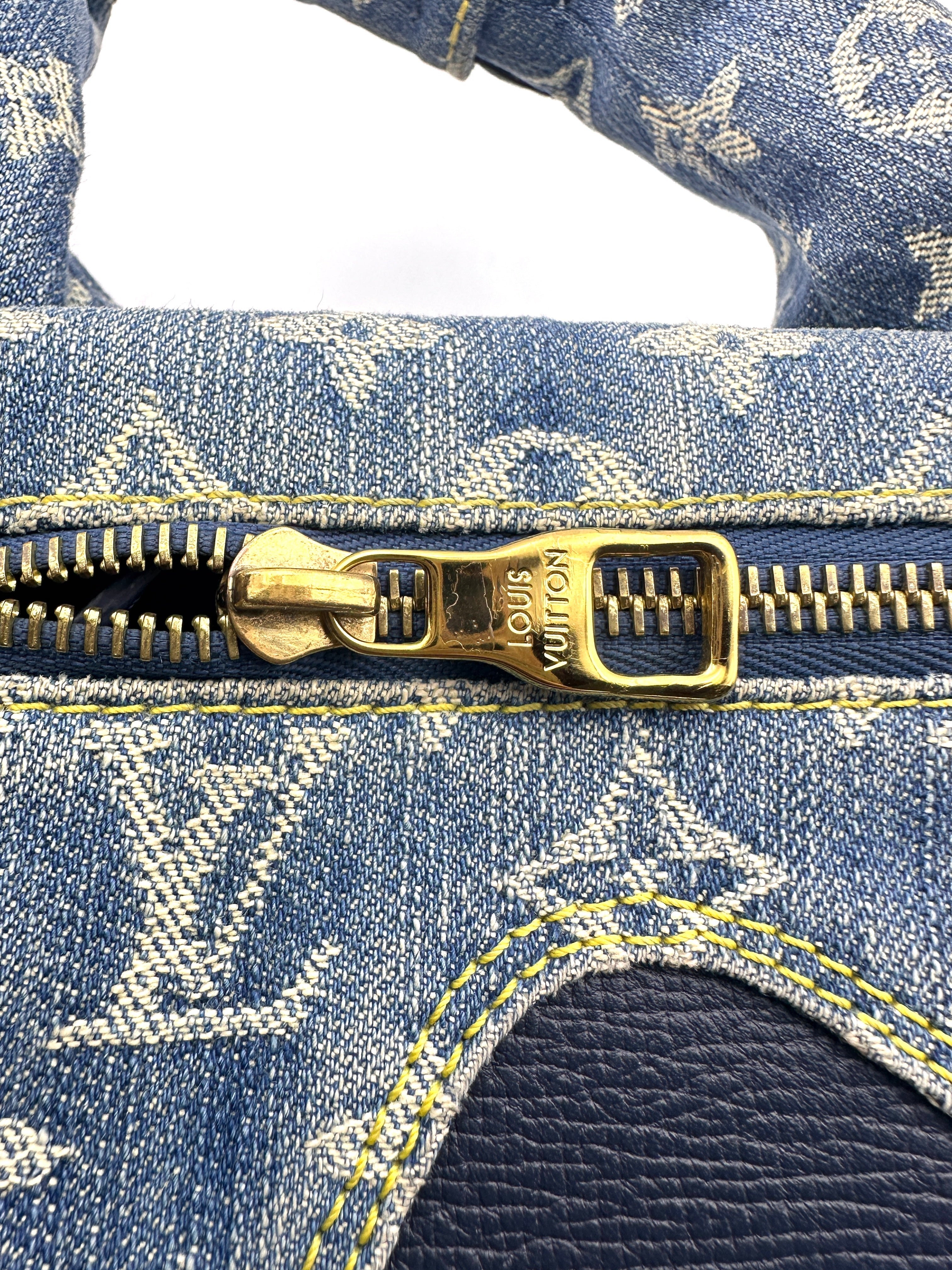 Louis Vuitton x Nigo Japanese Cruiser Blue Monogram Denim & Taurillon Leather Bag IRIS040