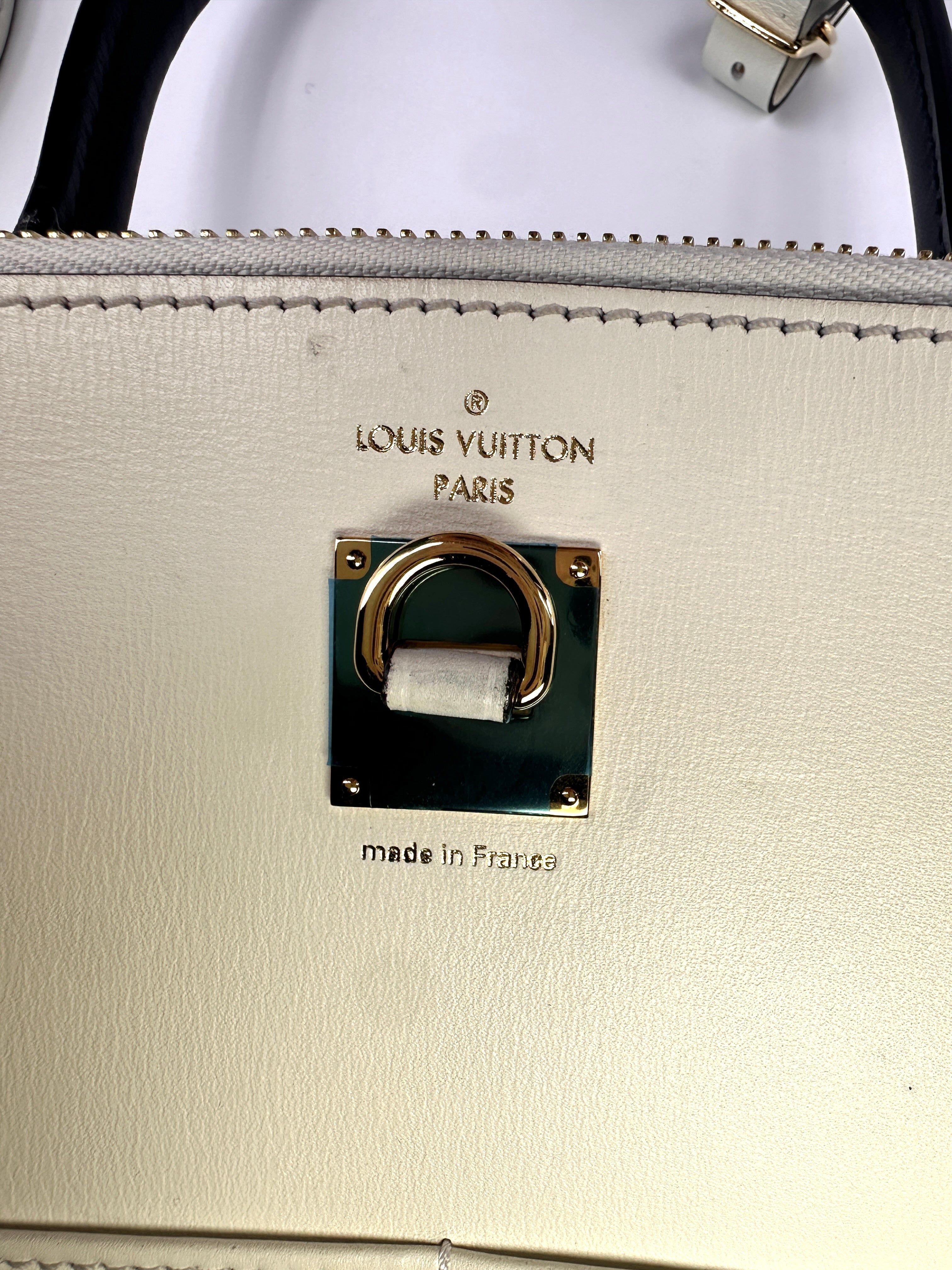 Louis Vuitton City Steamer MM White/Green Leather Handle Bag LV2009