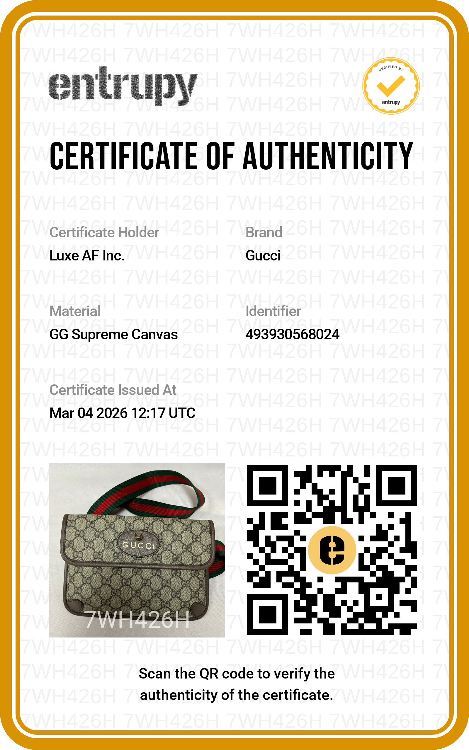 Gucci Neo Vintage GG Supreme Bag With Tiger Head GG643