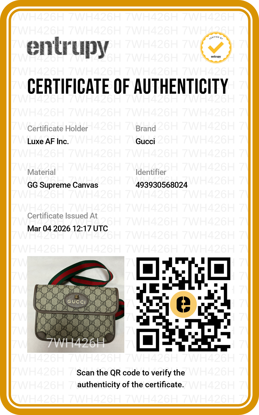 Gucci Neo Vintage GG Supreme Bag With Tiger Head GG643