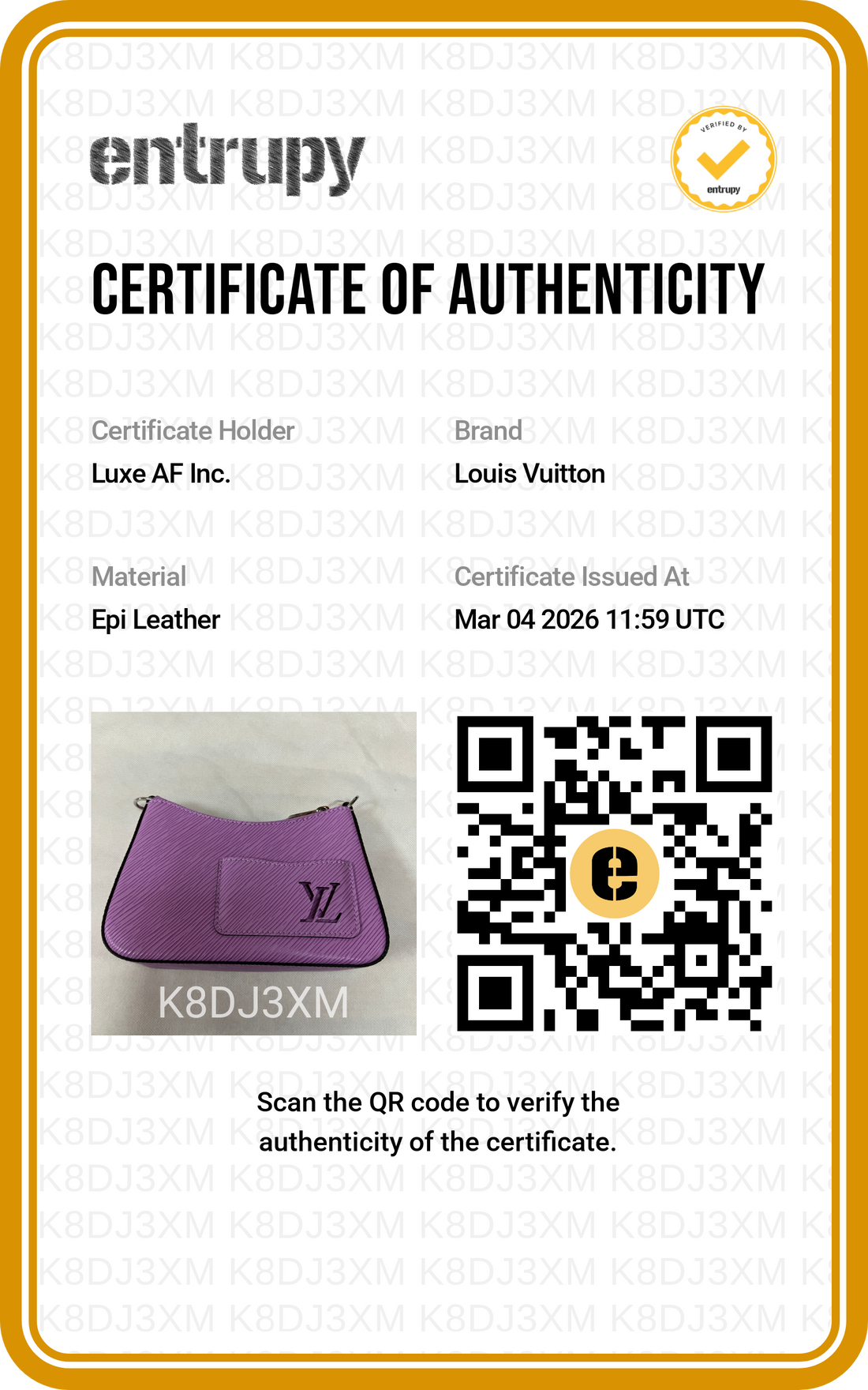 Louis Vuitton Marelle Purple Epi Leather Shoulder Bag LV2006