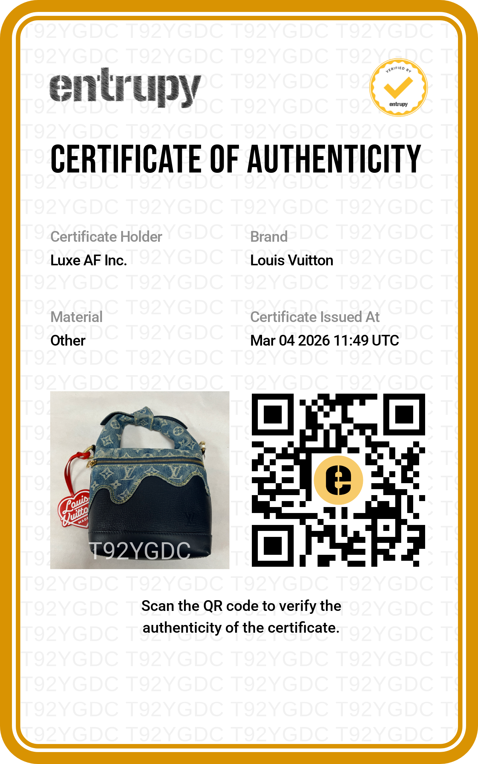 Louis Vuitton x Nigo Japanese Cruiser Blue Monogram Denim & Taurillon Leather Bag IRIS040