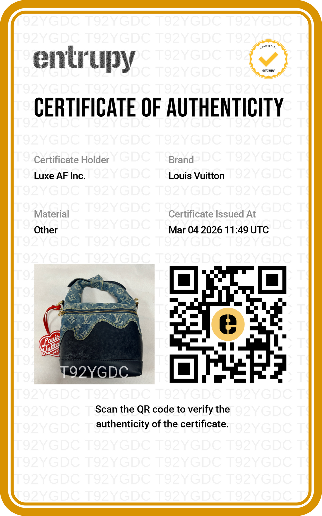 Louis Vuitton x Nigo Japanese Cruiser Blue Monogram Denim & Taurillon Leather Bag IRIS040